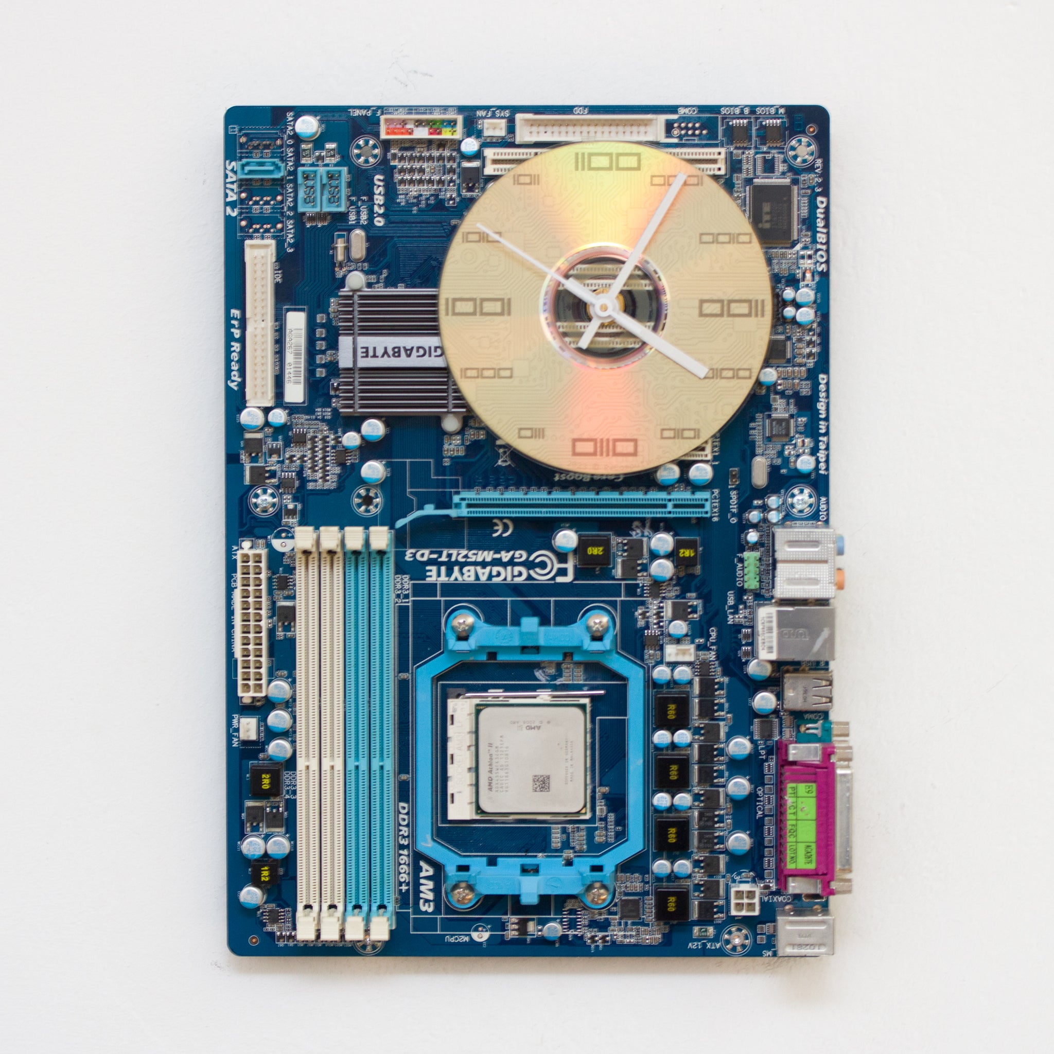 Geeky Wall Clock made with blue Circuit Board