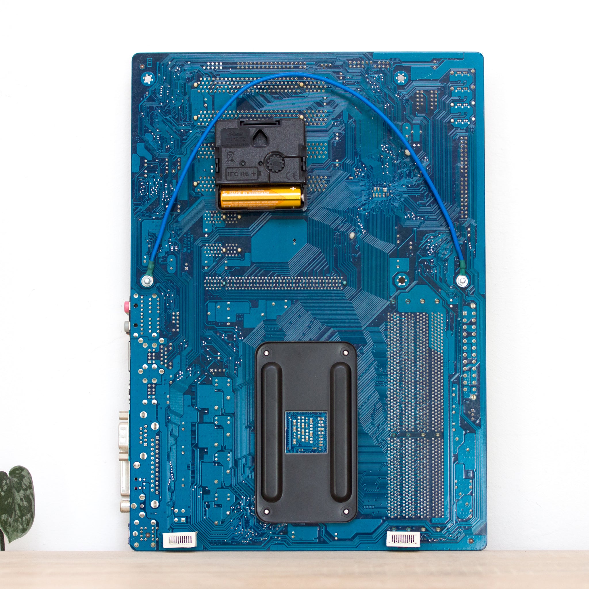 Geeky Wall Clock made with blue Circuit Board