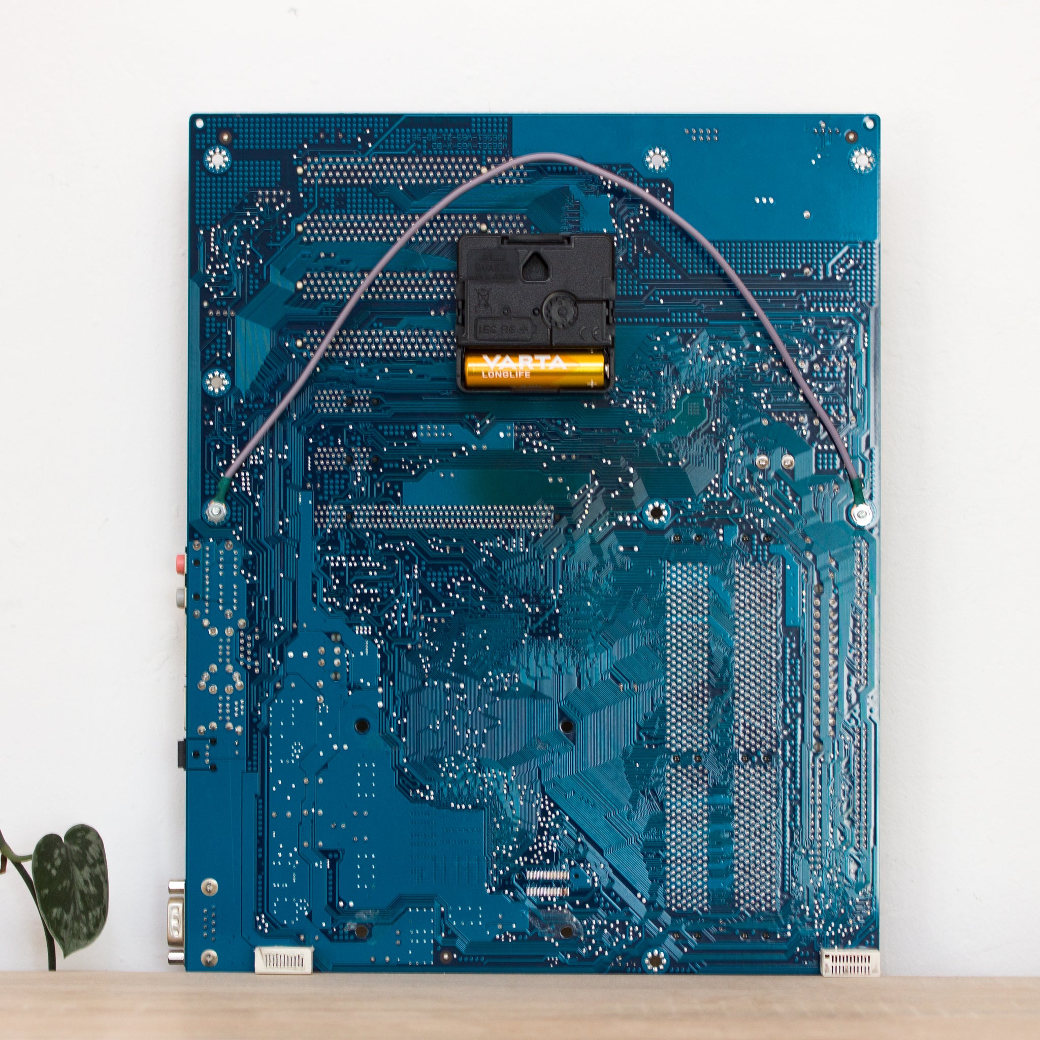 Geeky Wall Clock made with blue Circuit Board