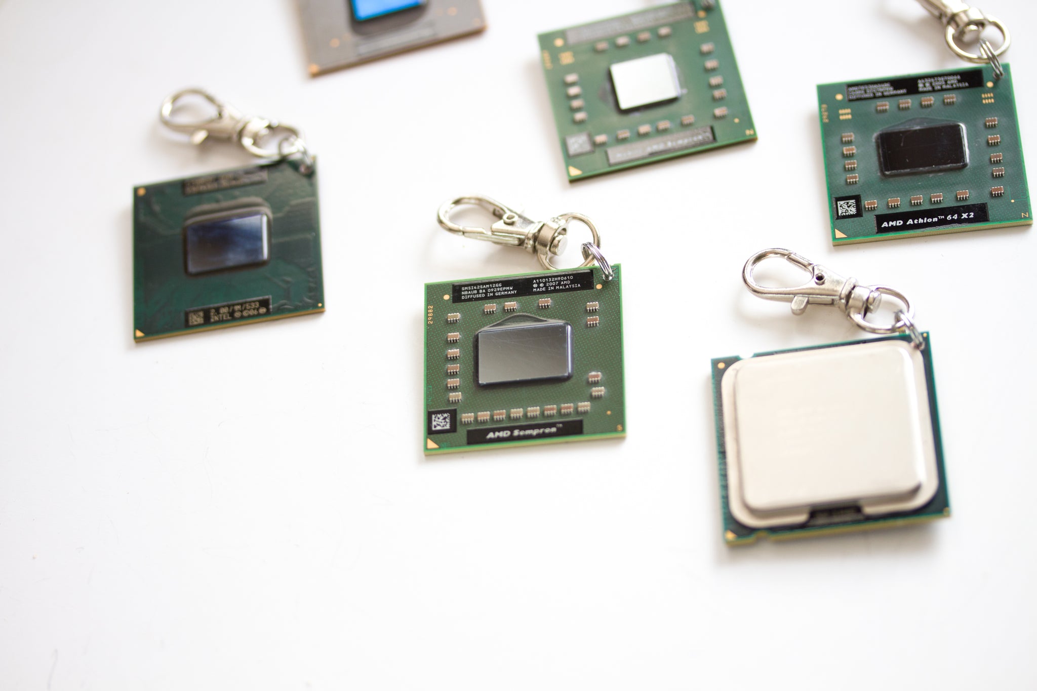 CPU keychain, recycled computer keychain, chipset
