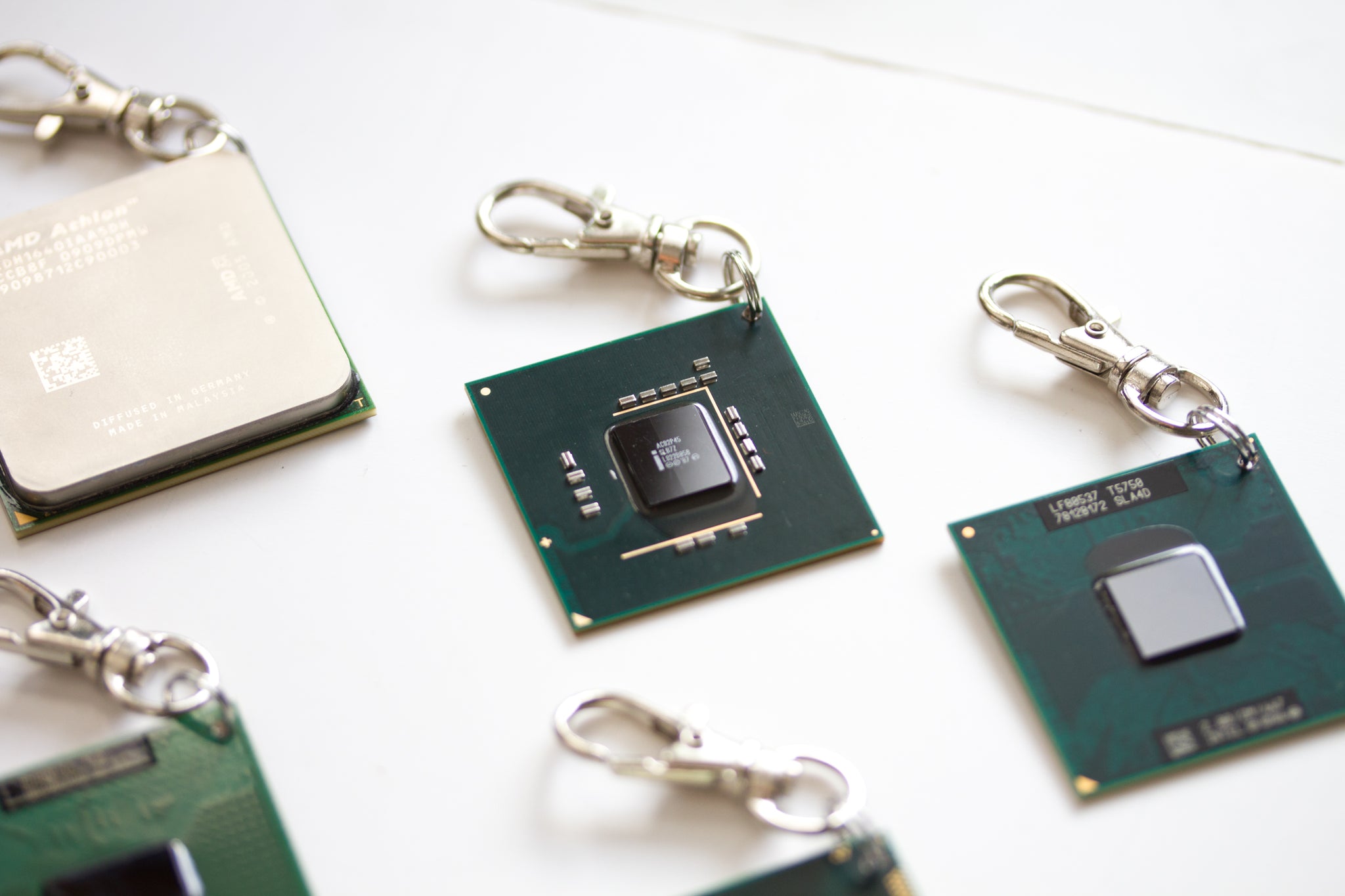 CPU keychain, recycled computer keychain, chipset