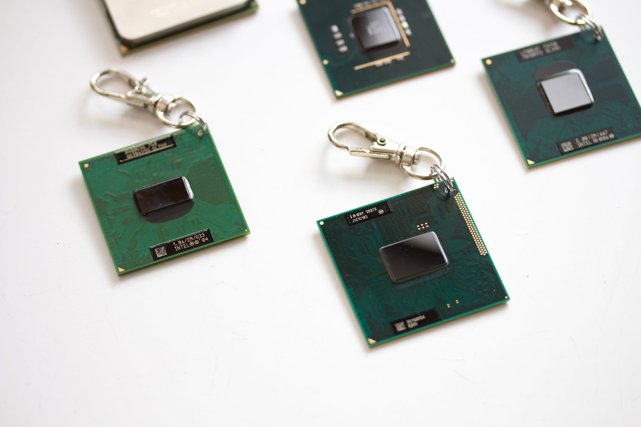 CPU keychain, recycled computer keychain, chipset