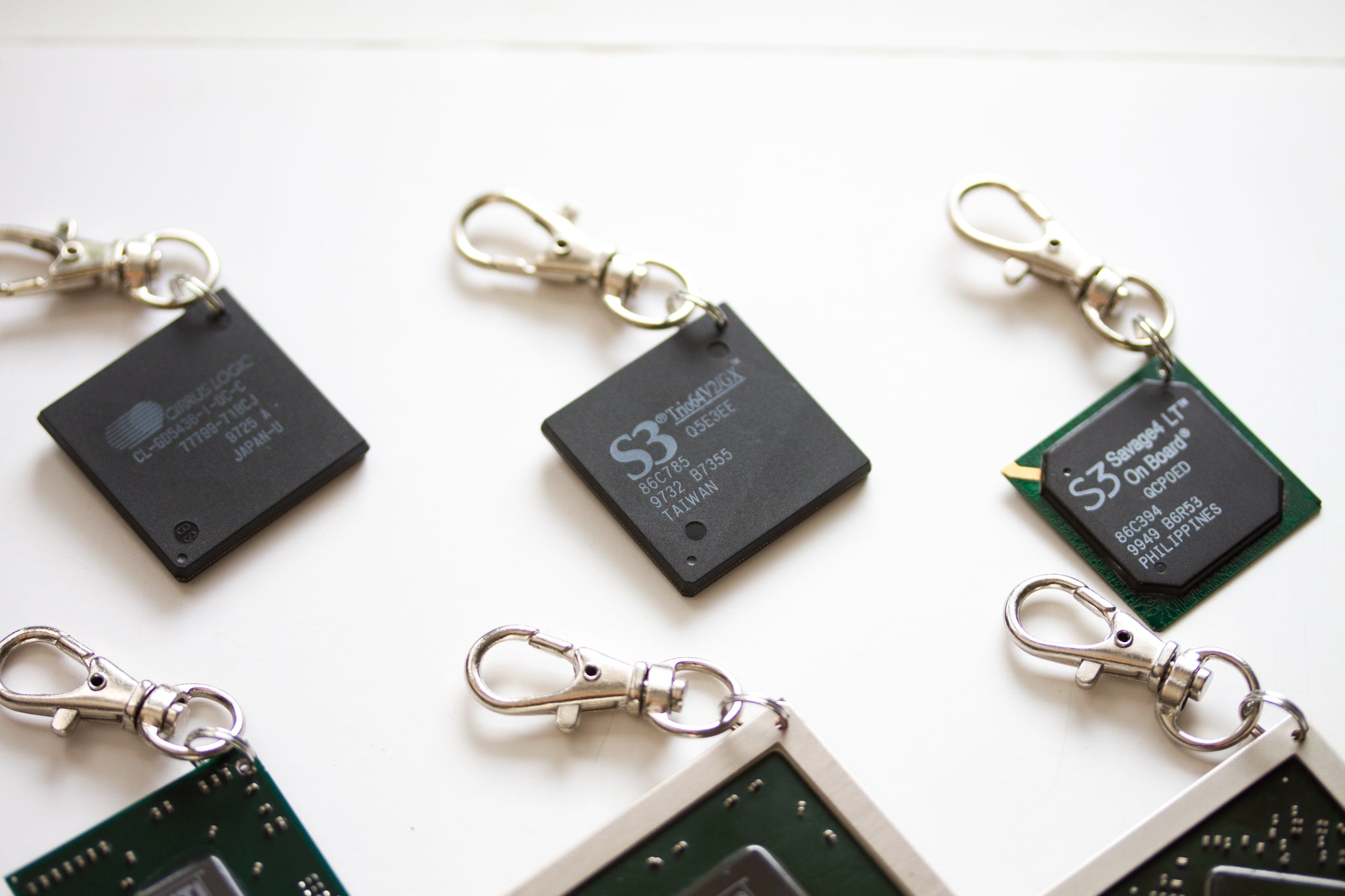 Chipset keychain, recycled computer keychain, ATI graphic processor, GPU