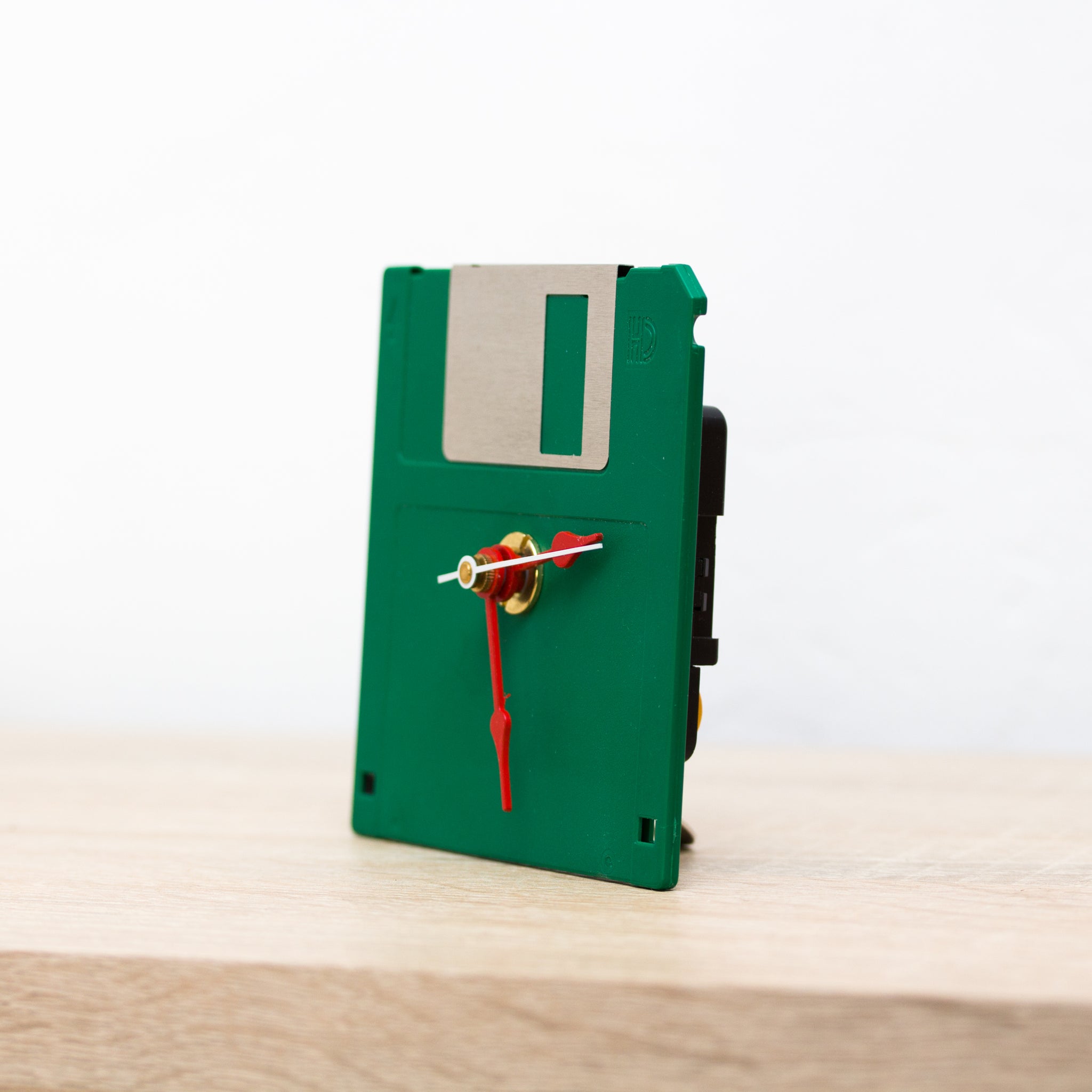 Unique Desk clock - recycled floppy disk clock (green)