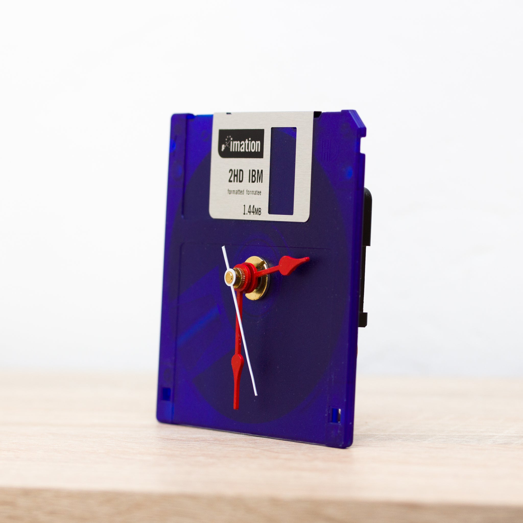 Unique Desk clock - recycled floppy disk clock (indigo blue)