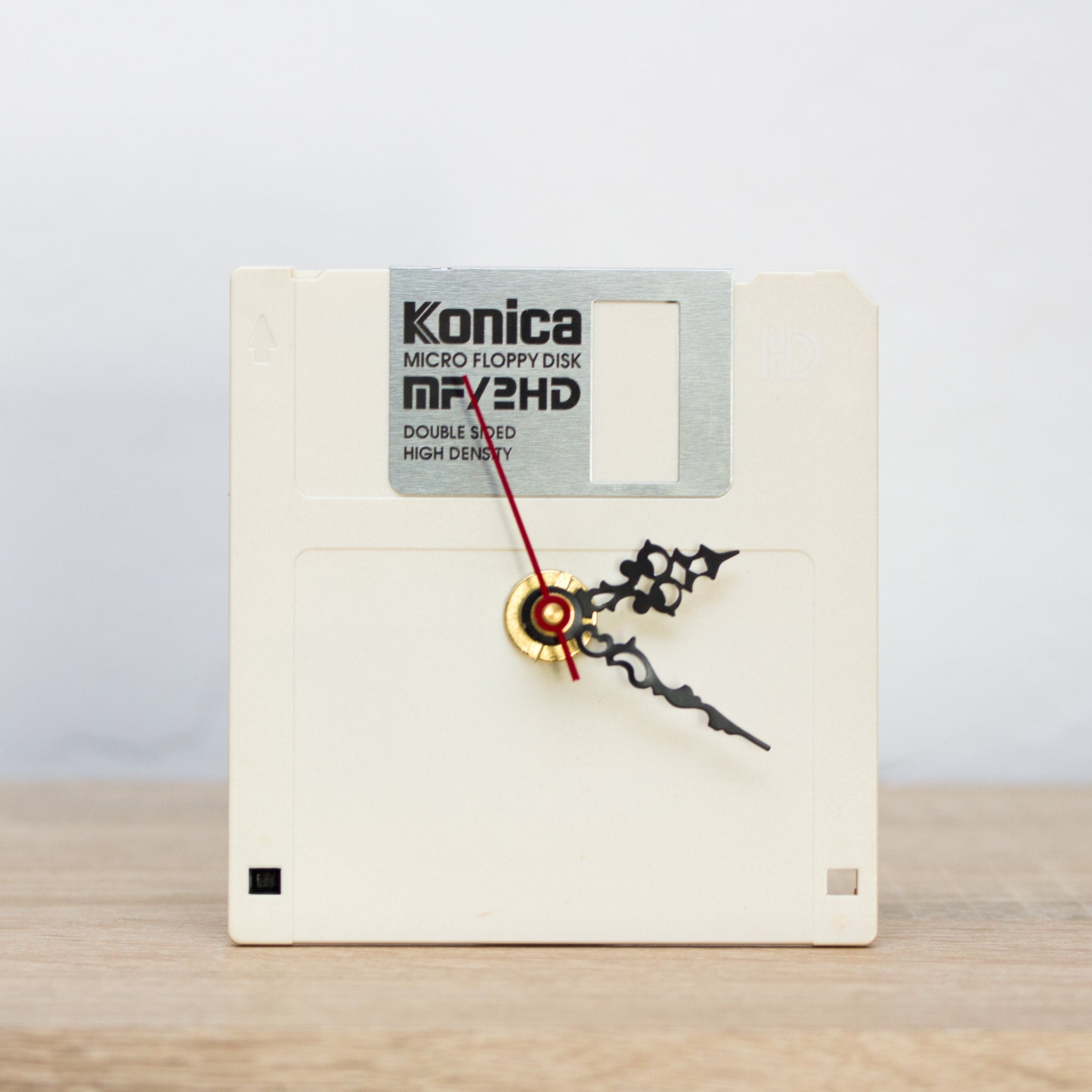 Unique Desk clock - recycled floppy disk clock (white)