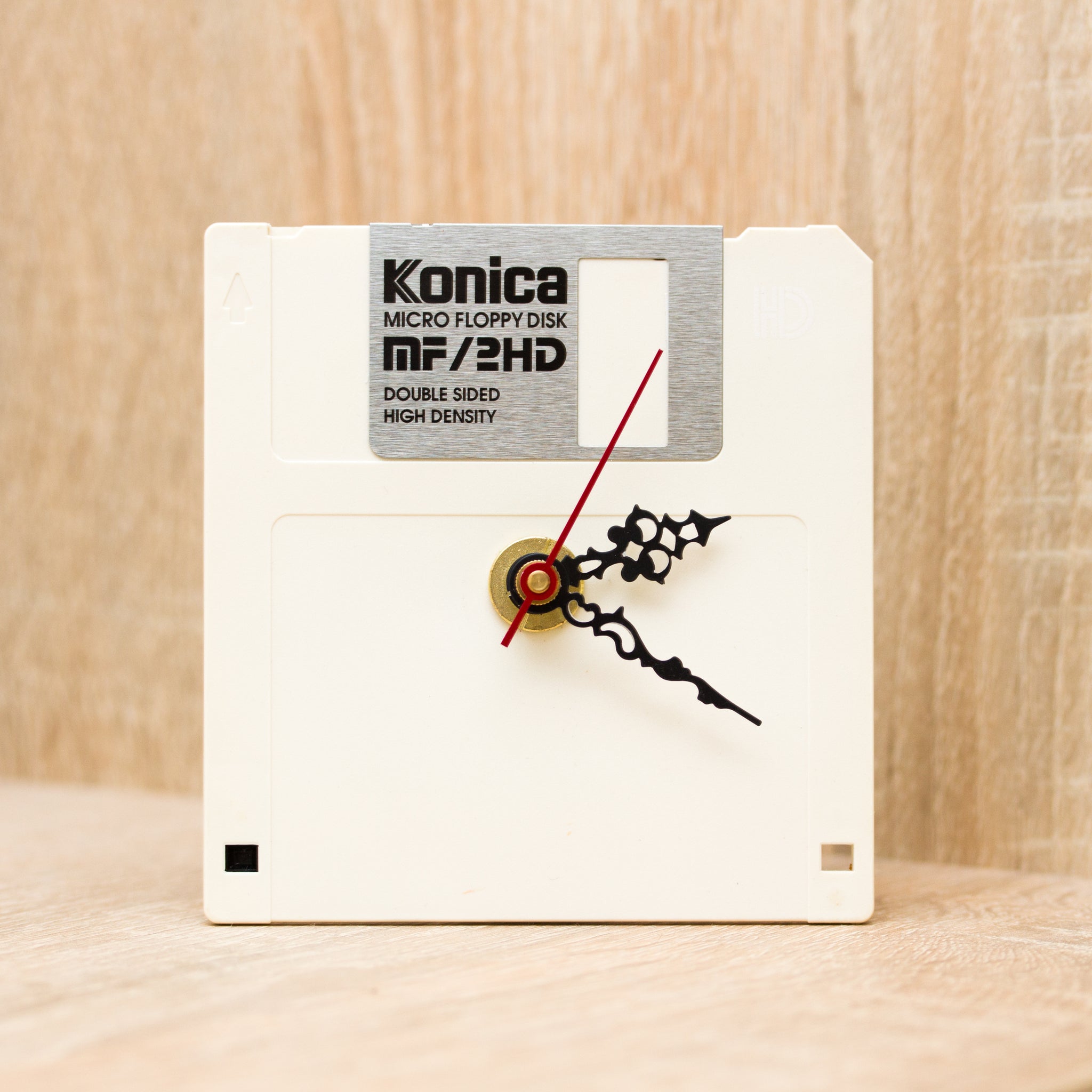 Unique Desk clock - recycled floppy disk clock (white)