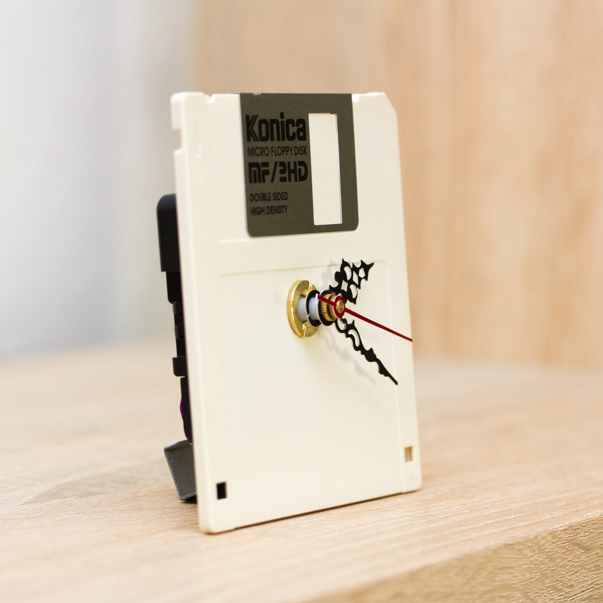 Unique Desk clock - recycled floppy disk clock (white)