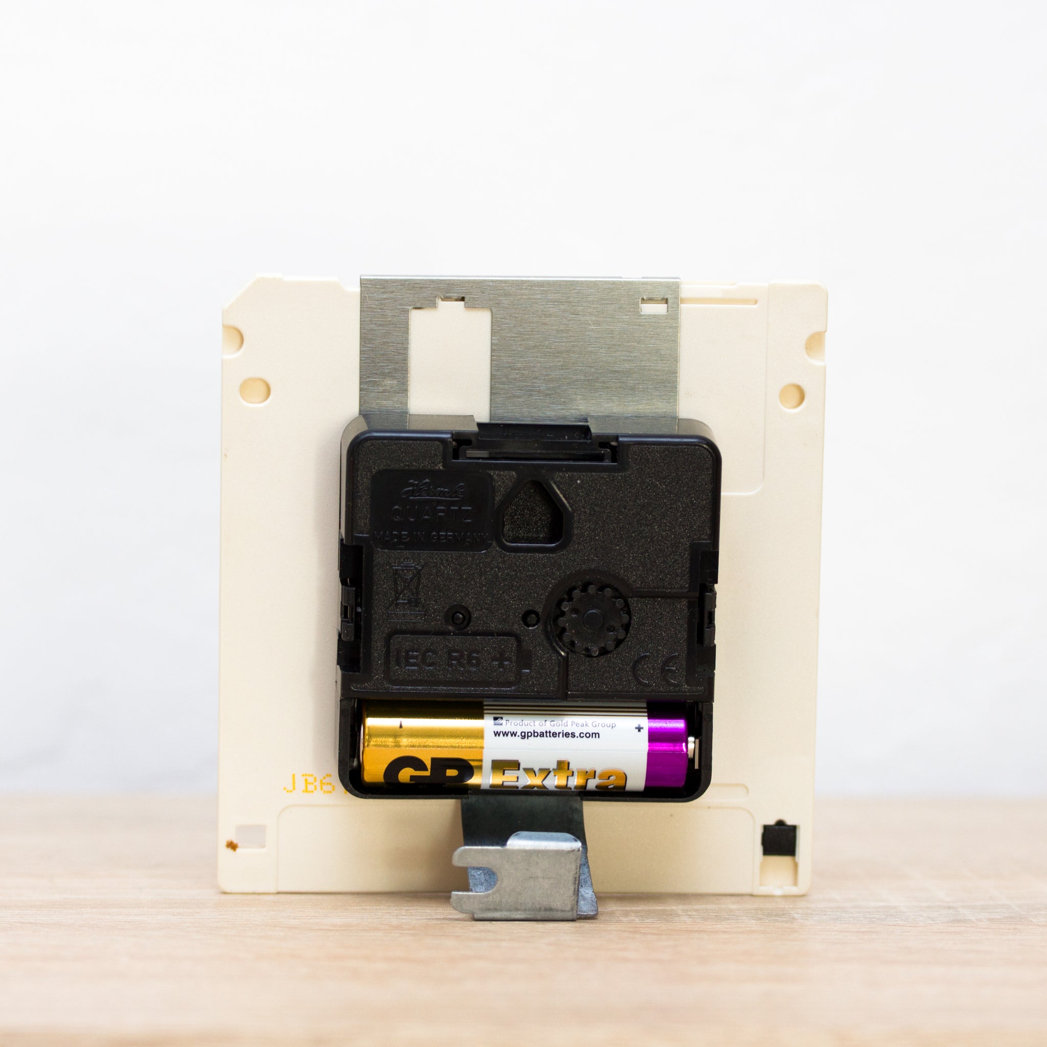 Unique Desk clock - recycled floppy disk clock (white)