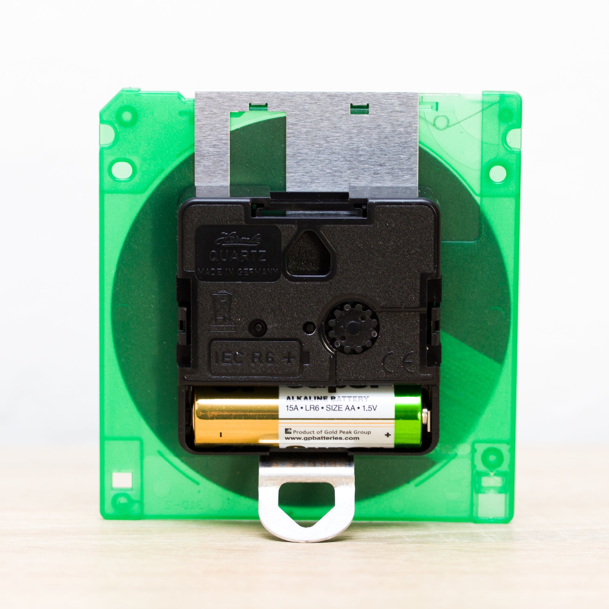 Unique Desk clock - recycled floppy disk clock (green)