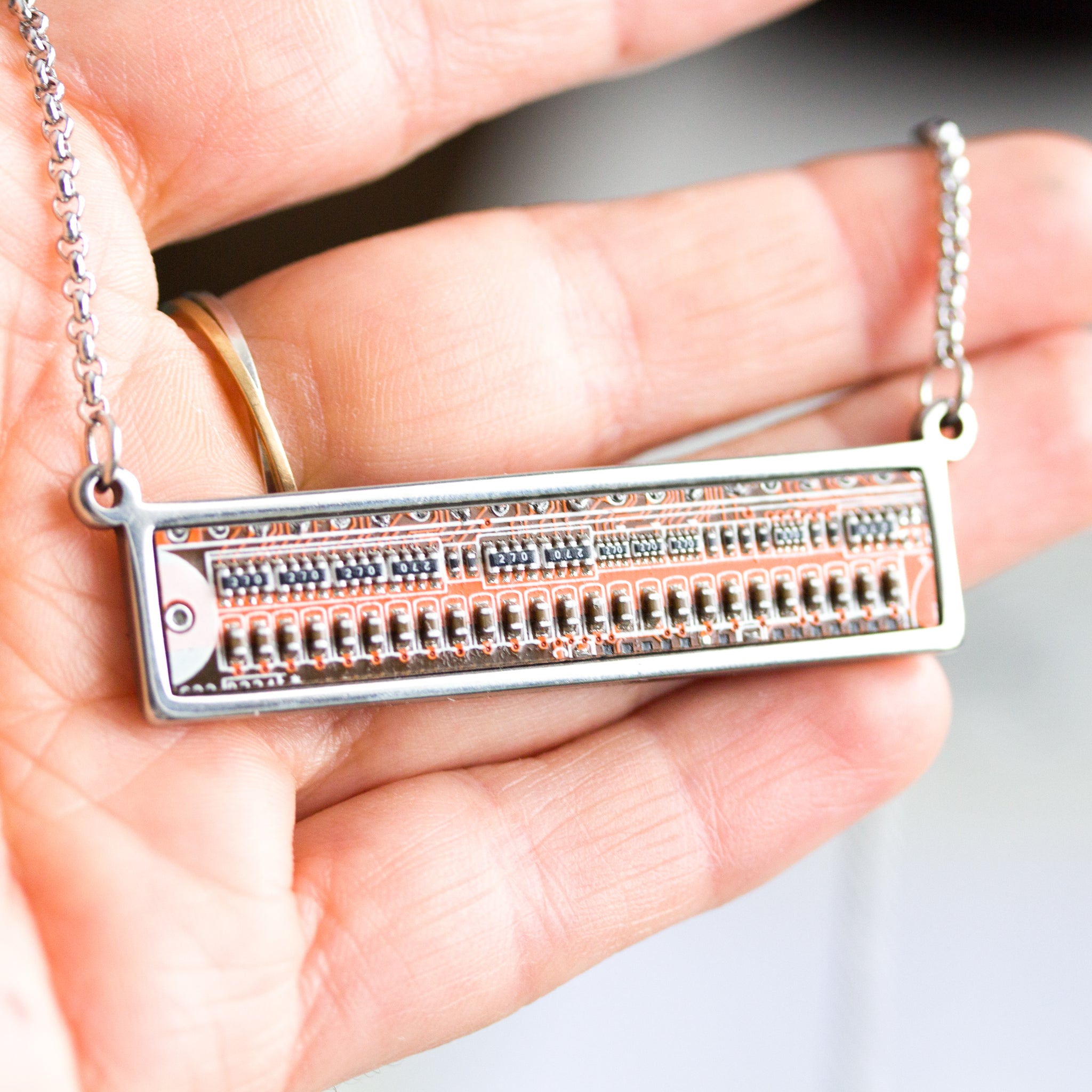 Real Circuit board necklace, gift for techie