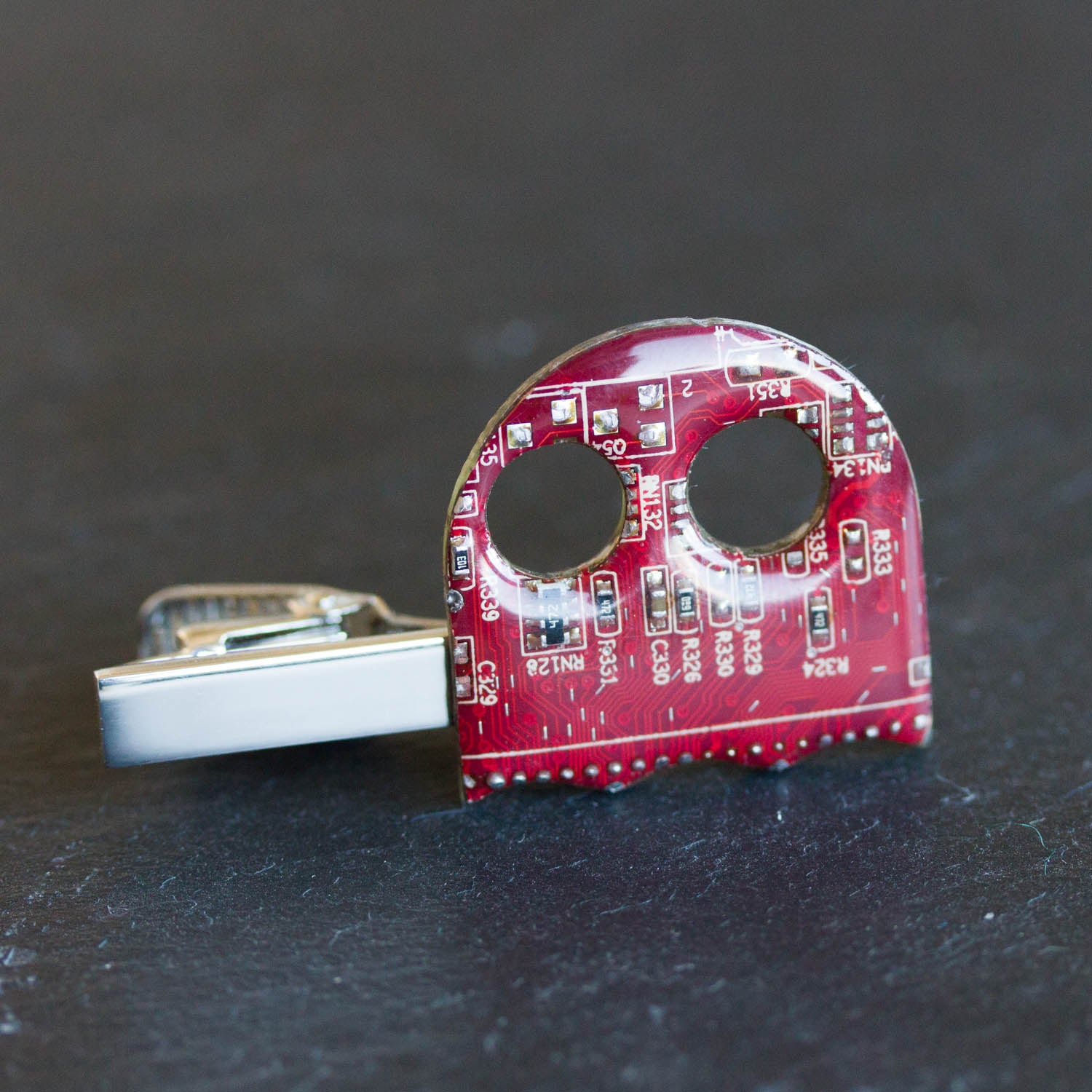 Pacman ghost inspired Circuit board Tie bar - geek mens gift, groomsmen tie clips, tie holder, gift for husband