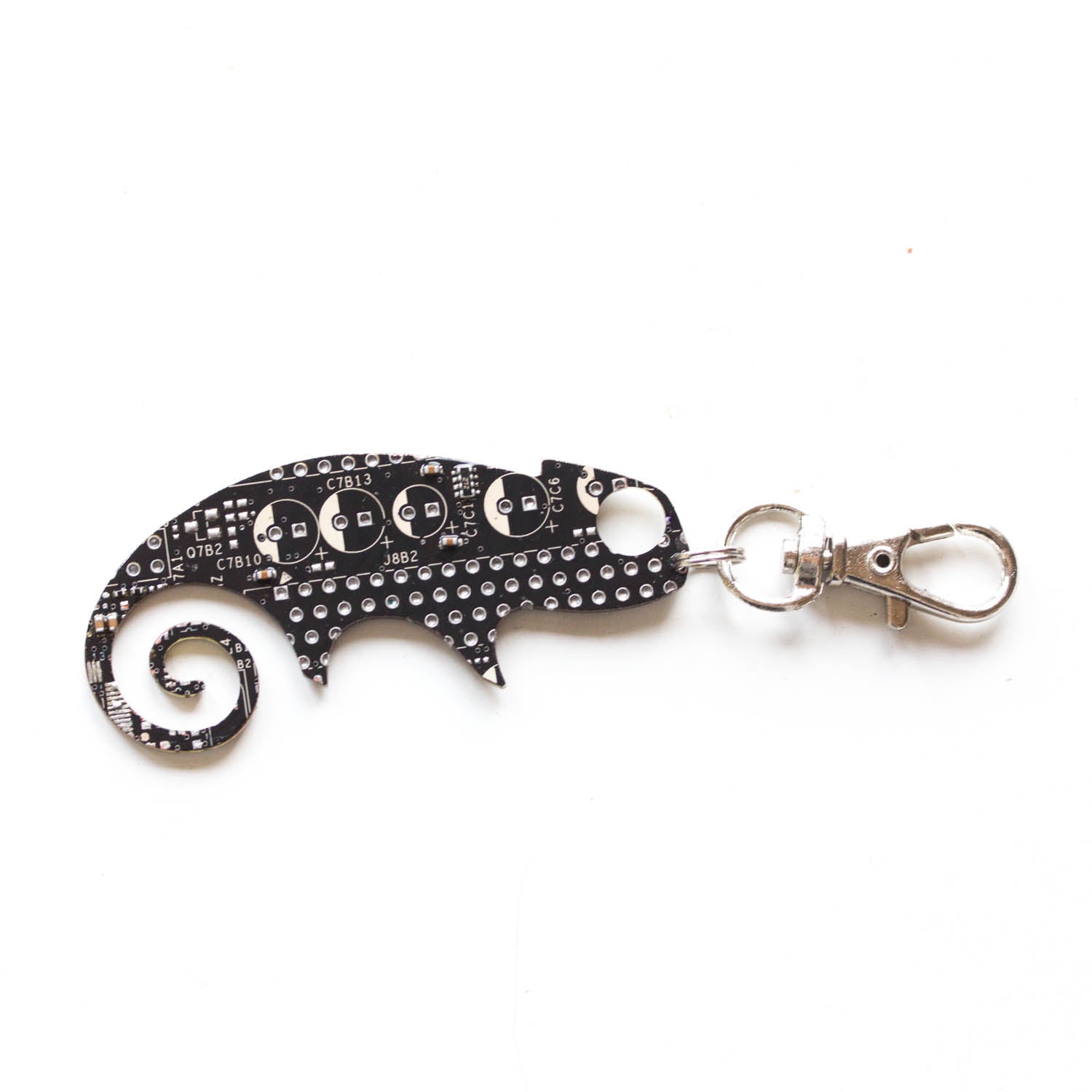 Circuit board lizard - brooch, keychain or bag tag