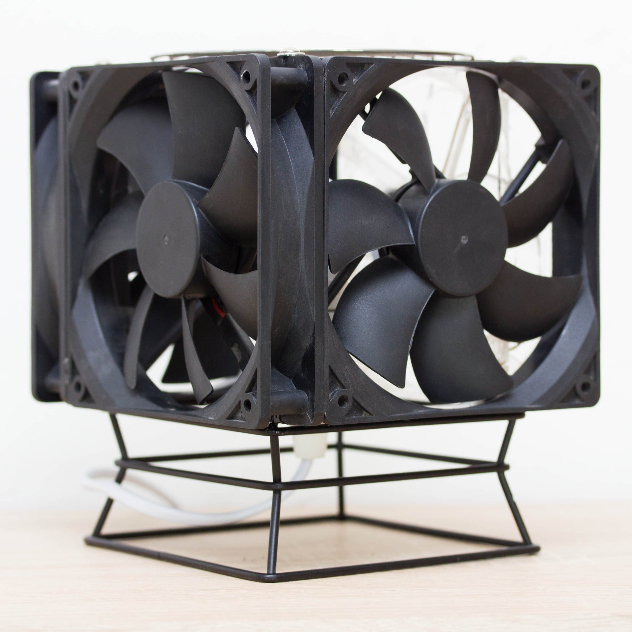 Table lamp made with recycled computer Cooling Fans