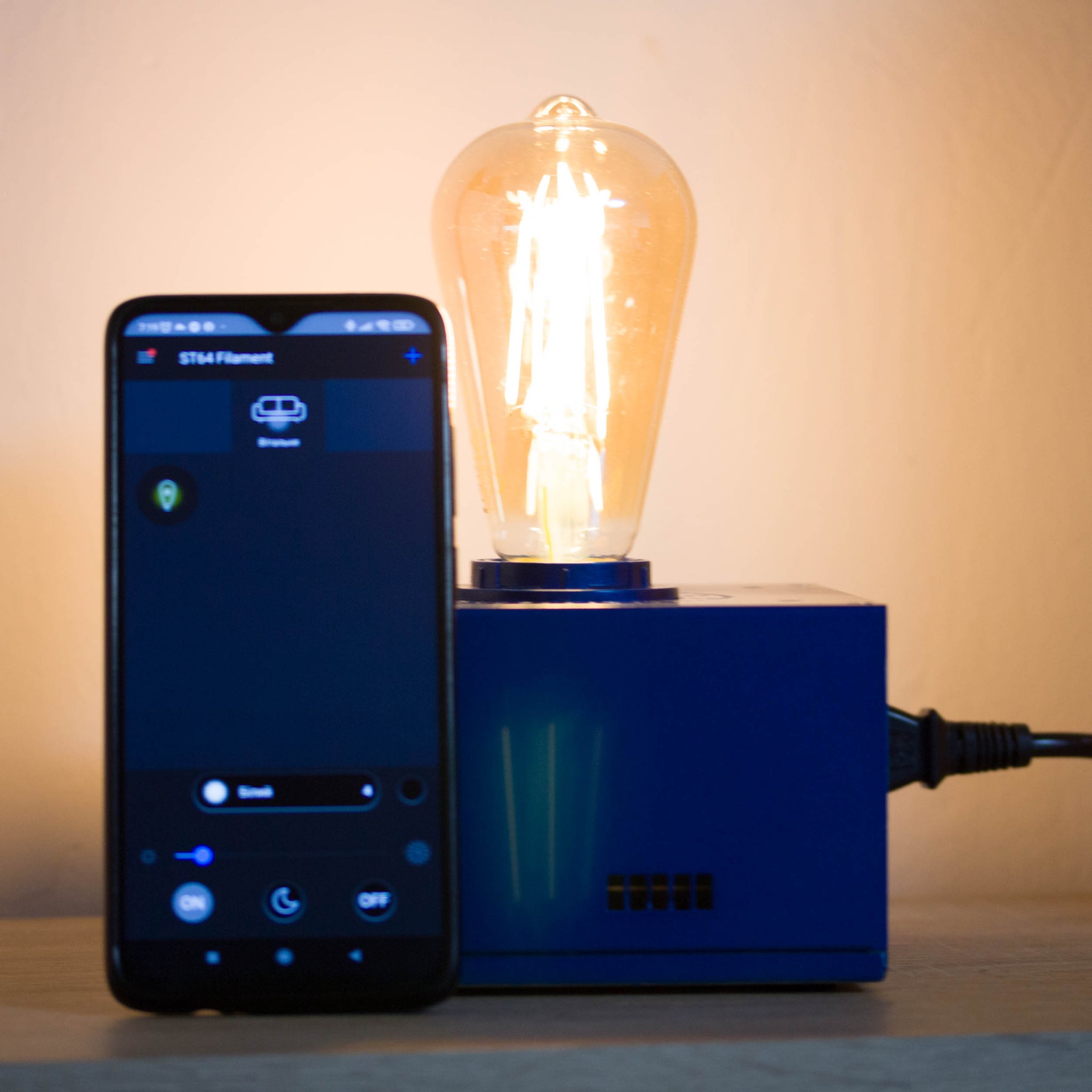 Table lamp made with recycled computer power supply unit