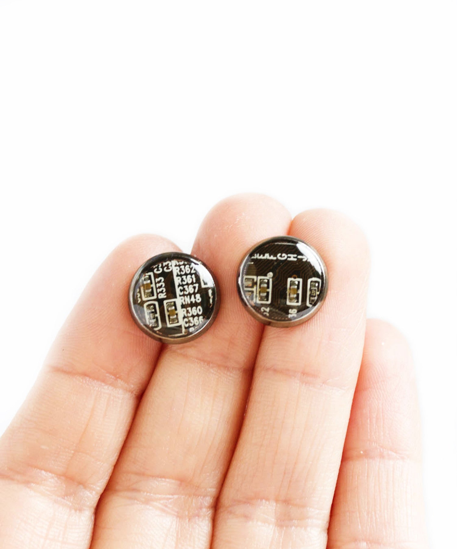 Circuit board stud earrings