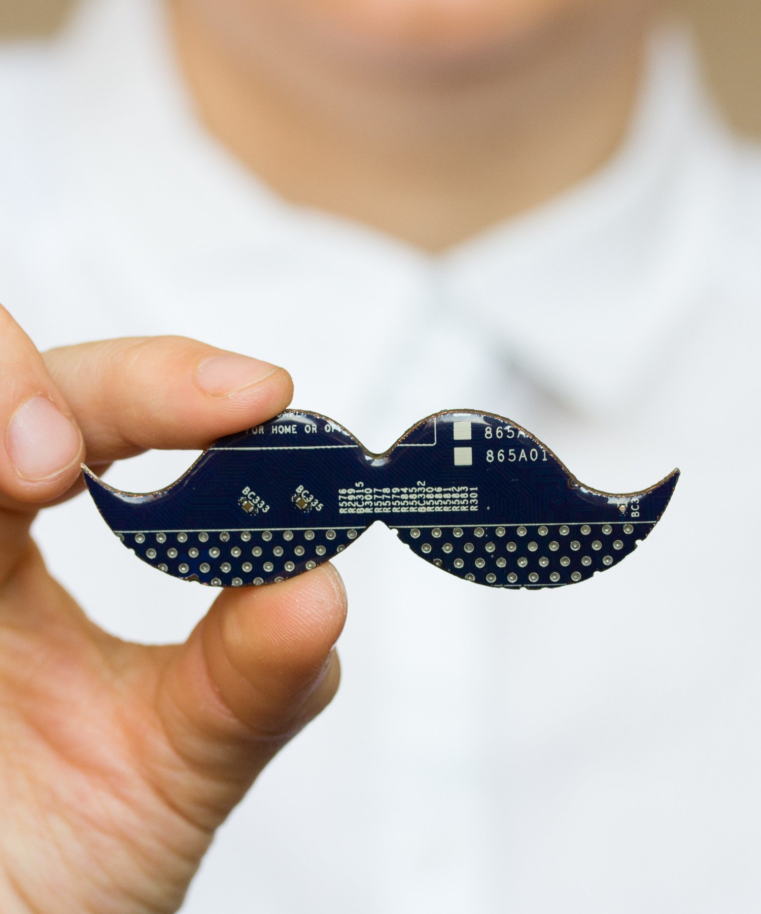 Moustache tie clip