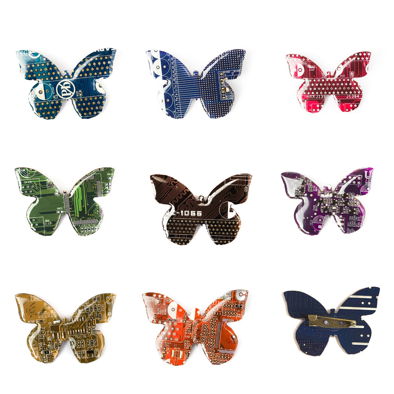 Butterfly Circuit Board Brooch