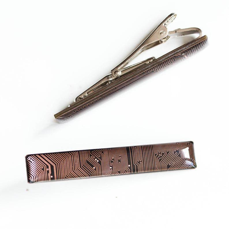 Black and Copper Circuit board Tie clip
