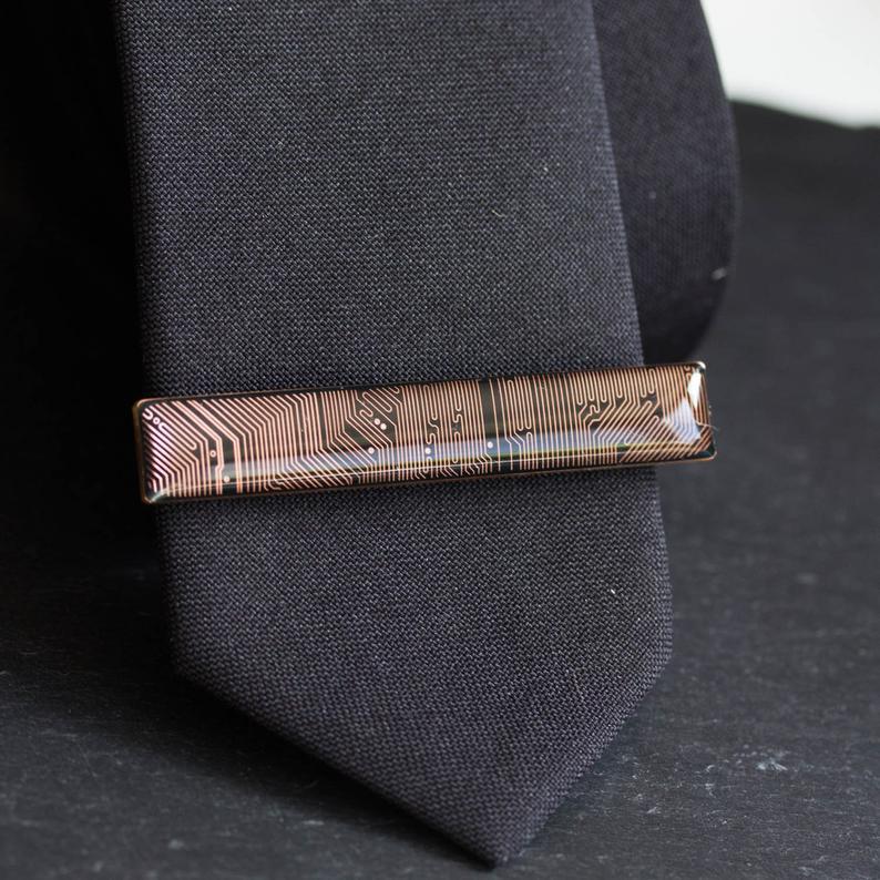 Black and Copper Circuit board Tie clip