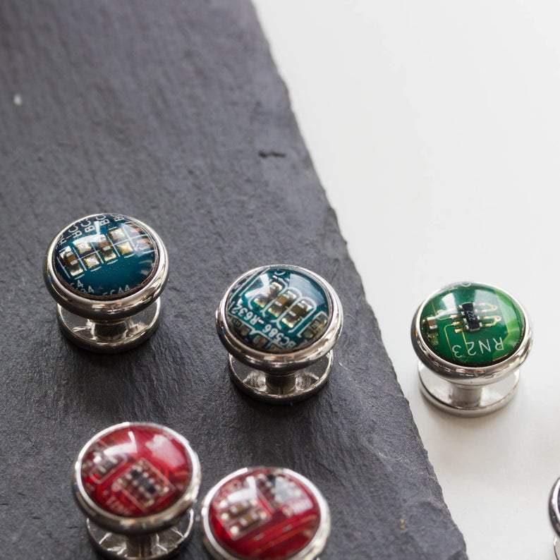 Circuit board Tuxedo Shirt Stud, 10 mm