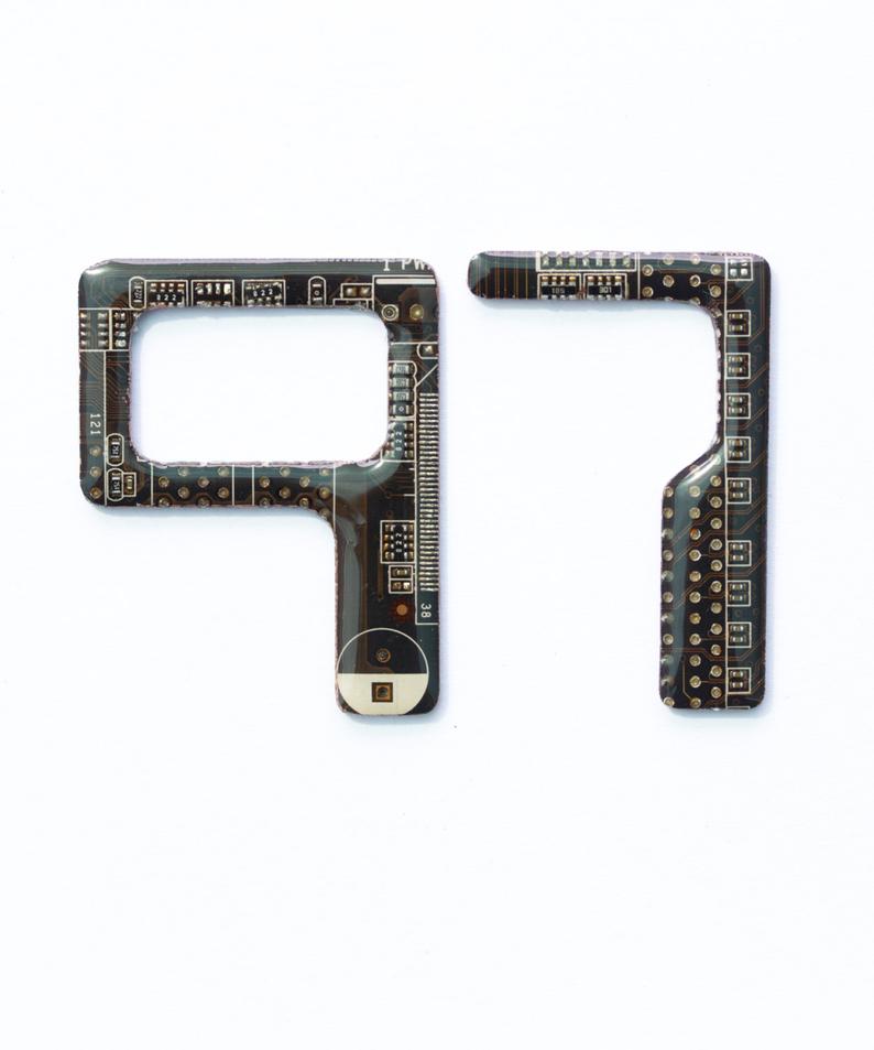 Circuit board door numbers, small 2 inch or 5cm