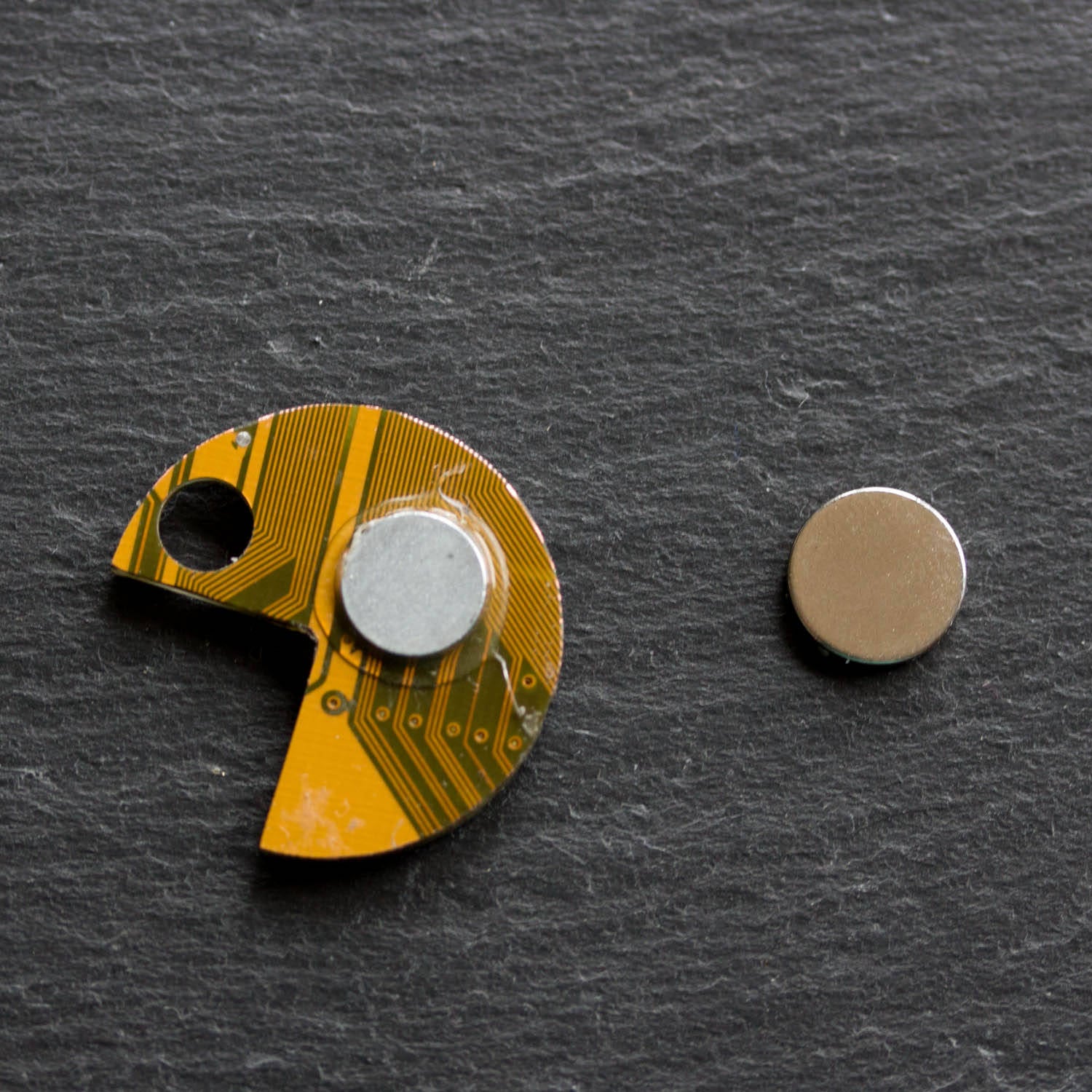 Pacman inspired Pin made with recycled Circuit board