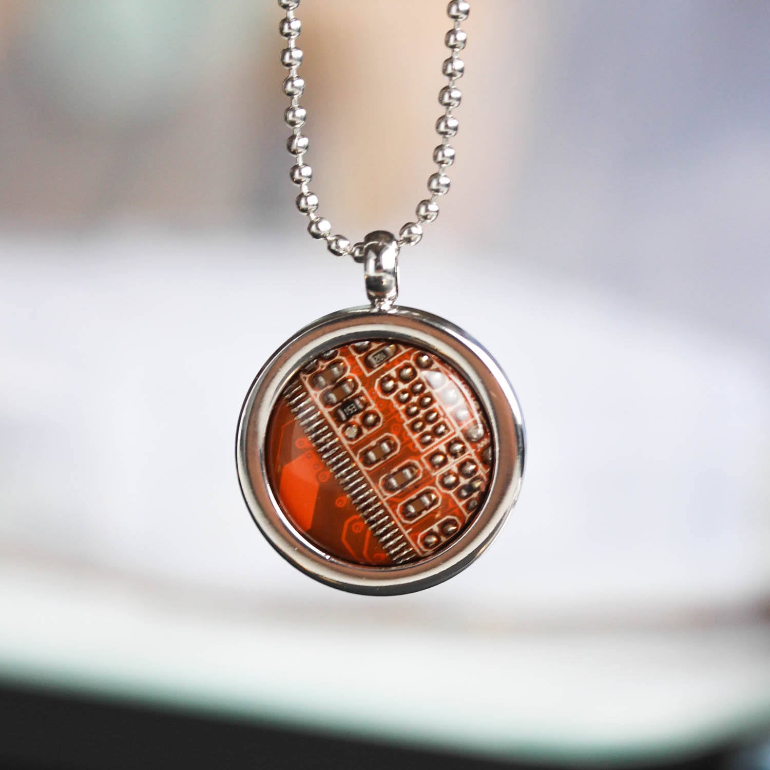 Circuit board necklace, computer geek necklace