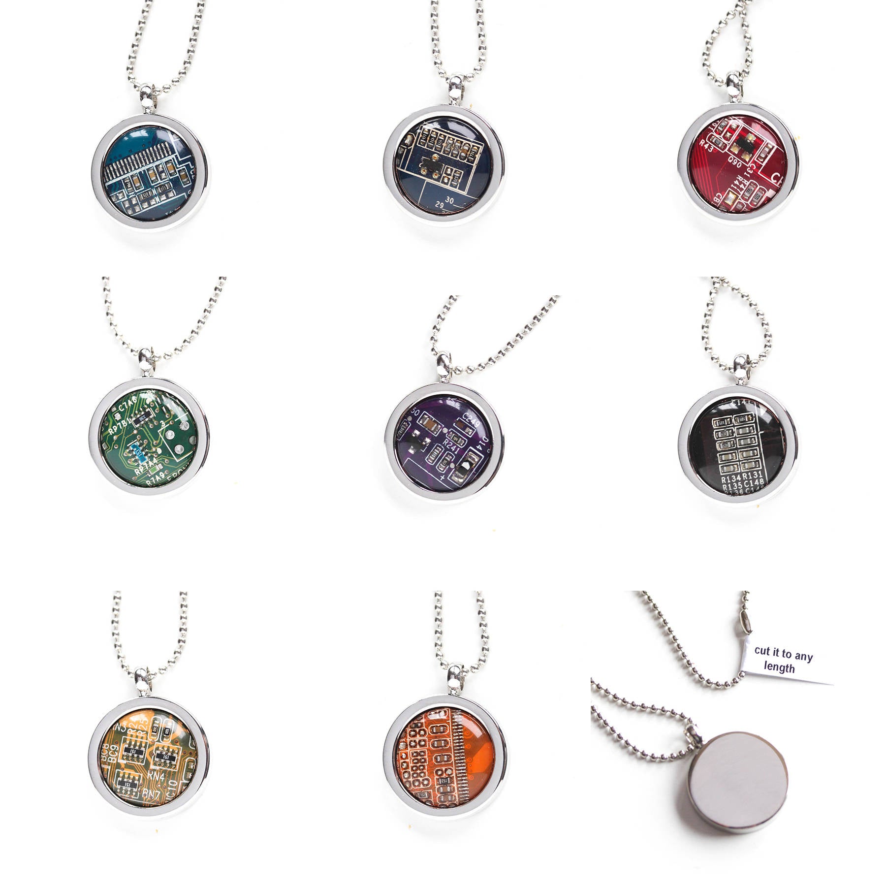Circuit board necklace, computer geek necklace