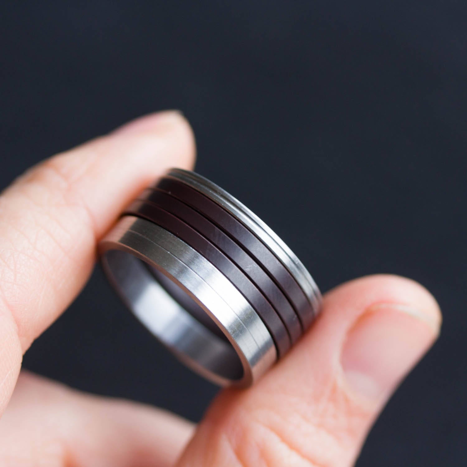 Unique Ring made of recycled HDD motor parts