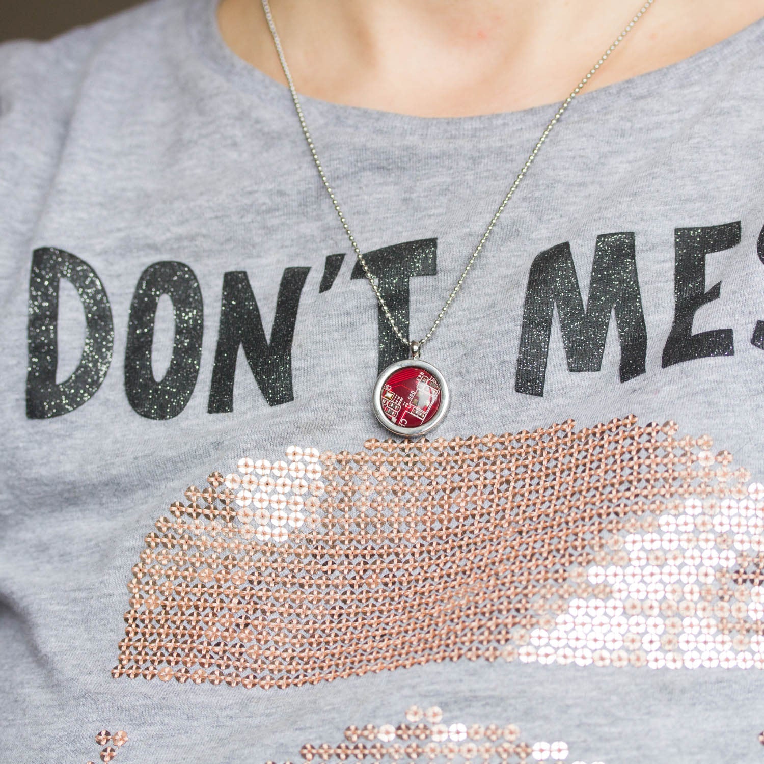 Circuit board necklace, computer geek necklace