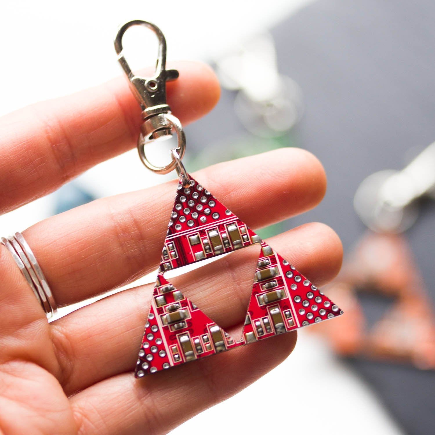 Legend of Zelda keychain, Circuit board keychain or bag tag