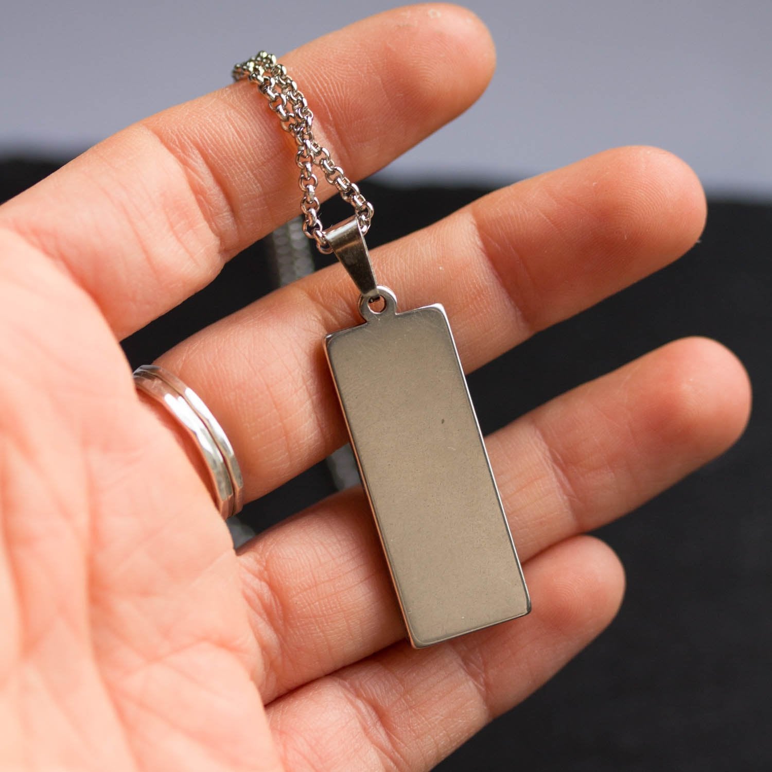 Circuit board necklace, small rectangle