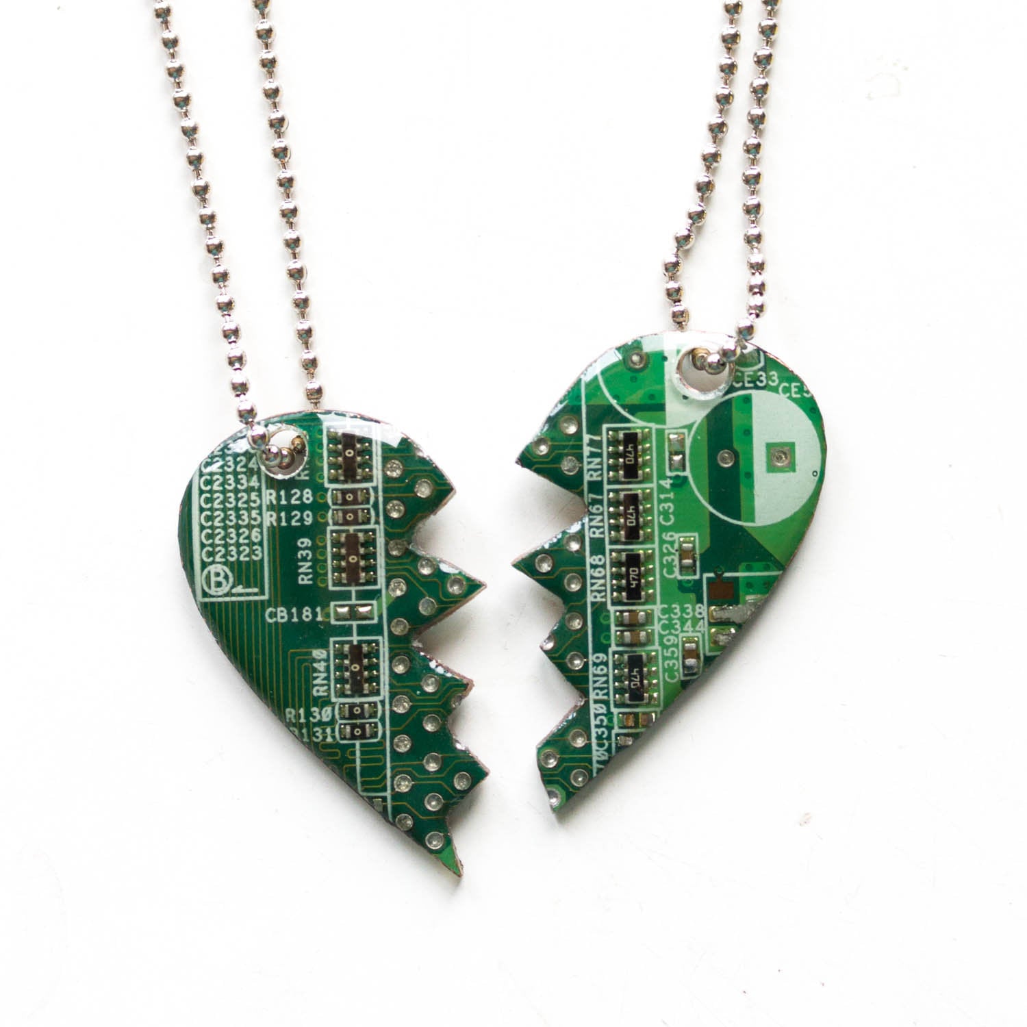 2 friendship necklaces - half heart necklaces, long distance relationship gift