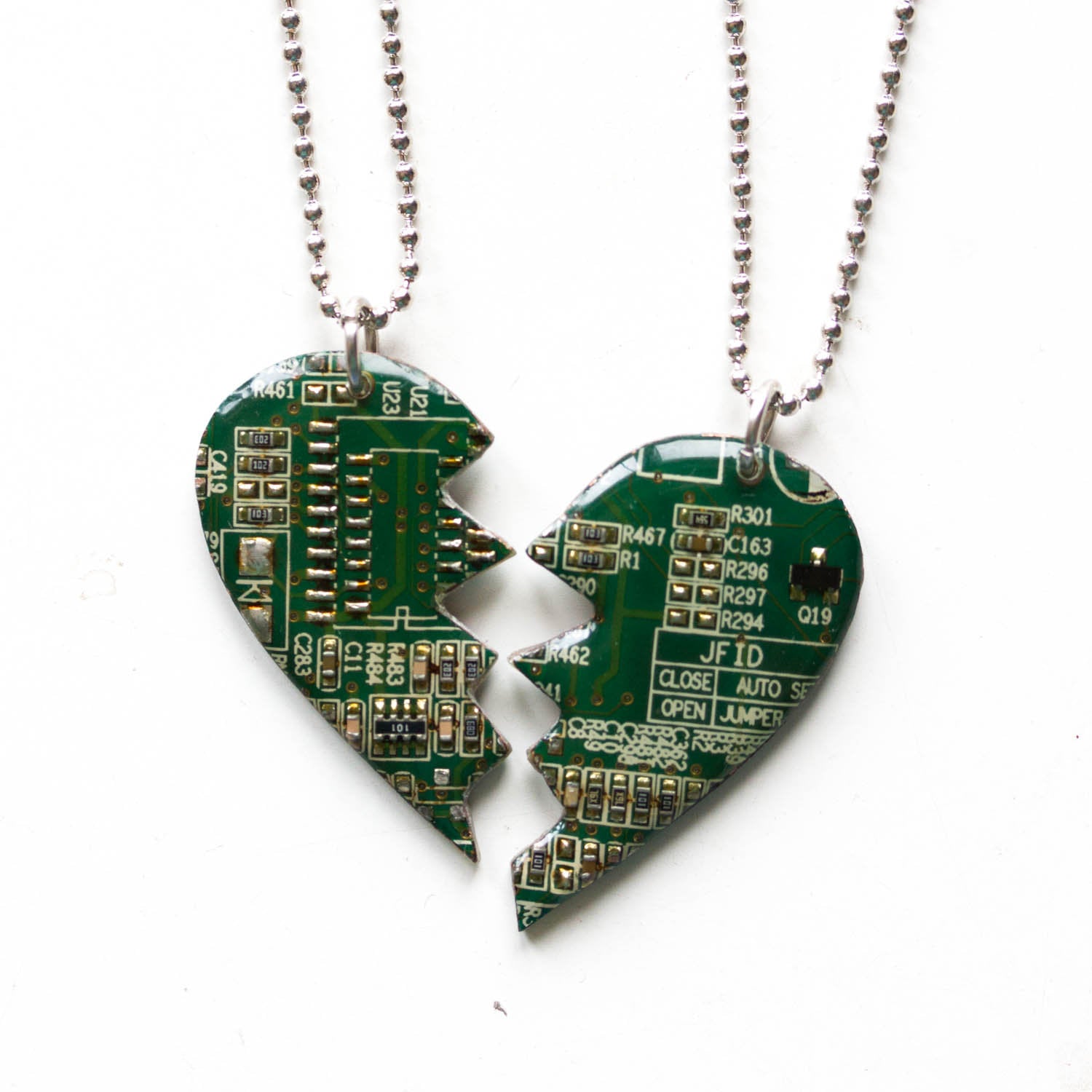2 friendship necklaces - half heart necklaces, long distance relationship gift