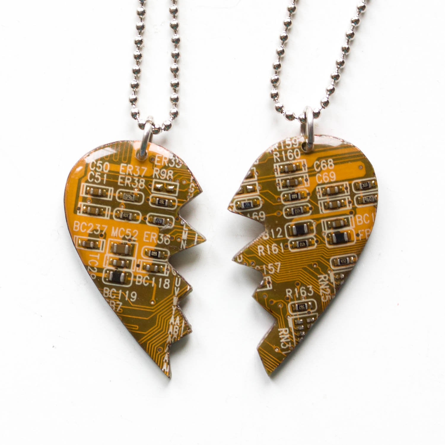 2 friendship necklaces - half heart necklaces, long distance relationship gift