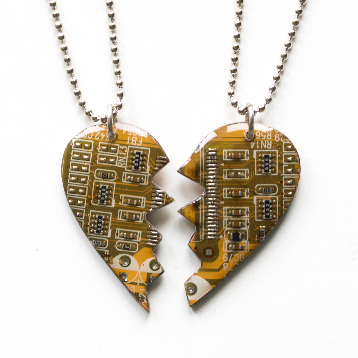 2 friendship necklaces - half heart necklaces, long distance relationship gift