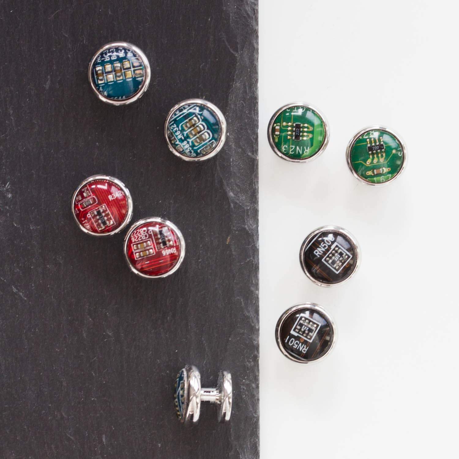 Circuit board Tuxedo Shirt Stud, 10 mm