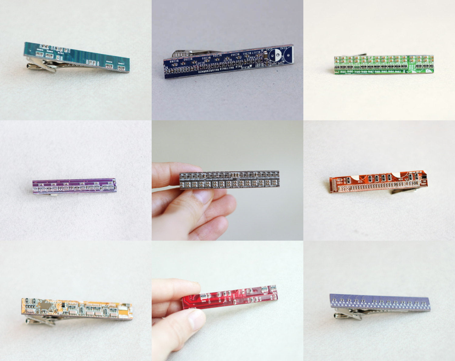 Tie clip made of circuit board