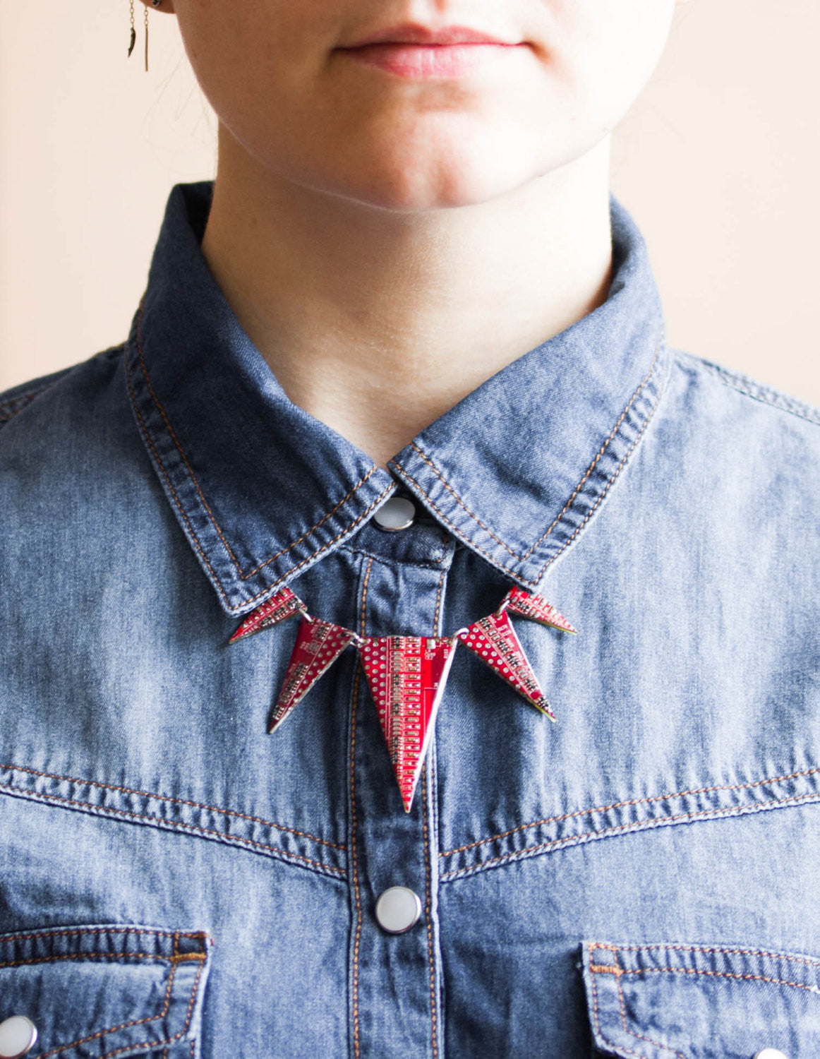 Statement circuit board necklace