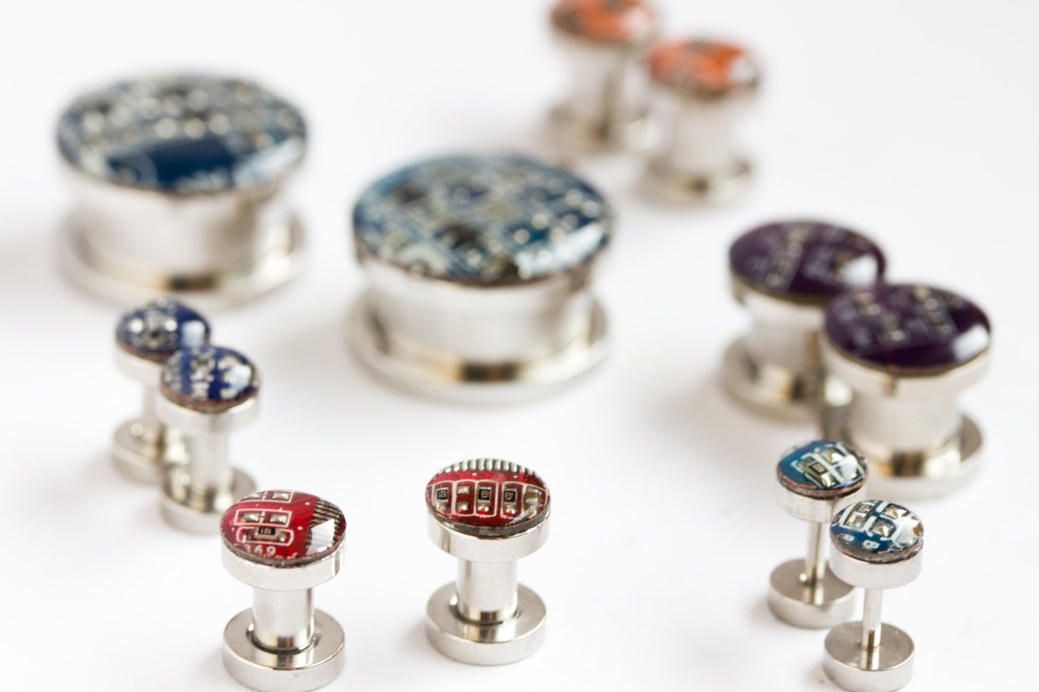 Steel plugs with Circuit board (custom sizes)
