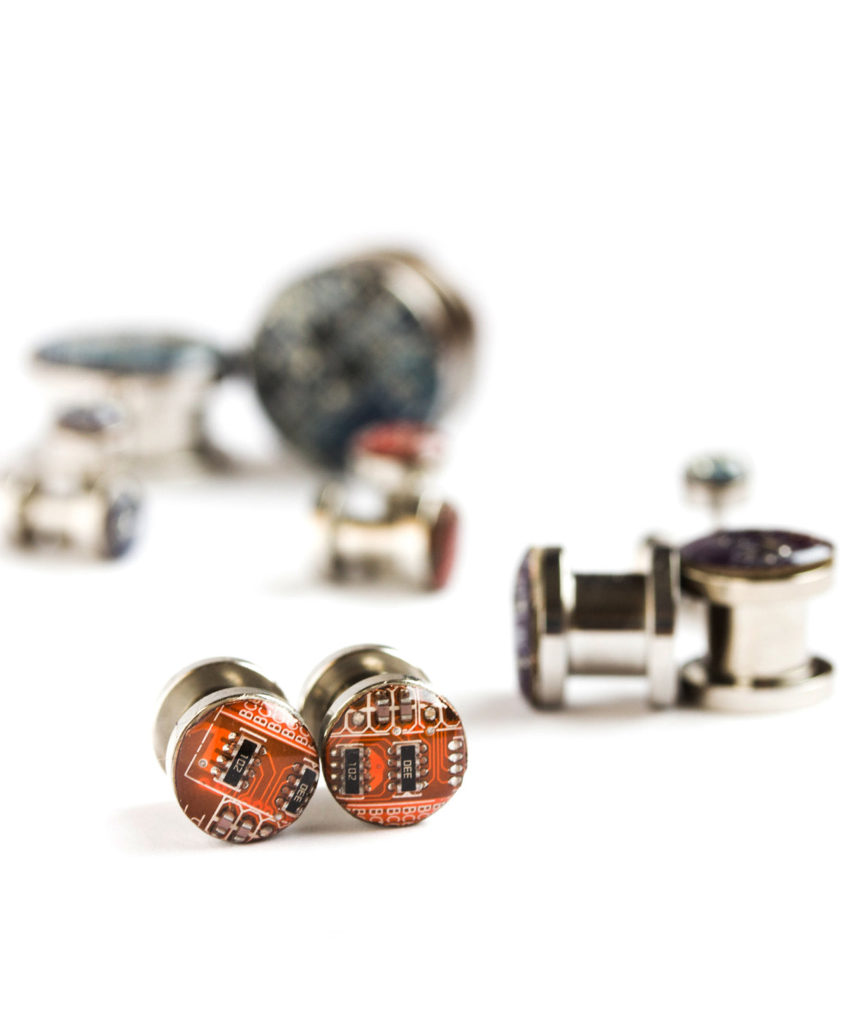 Steel plugs with Circuit board (custom sizes)