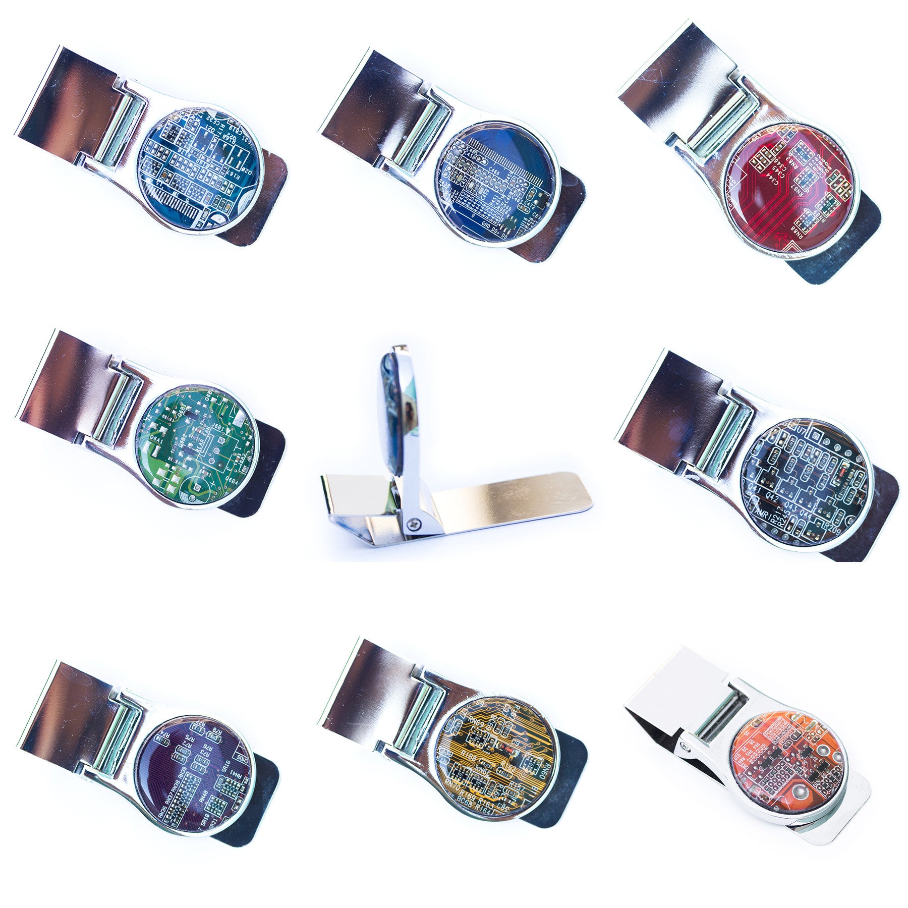 Round Circuit Board Money Clip