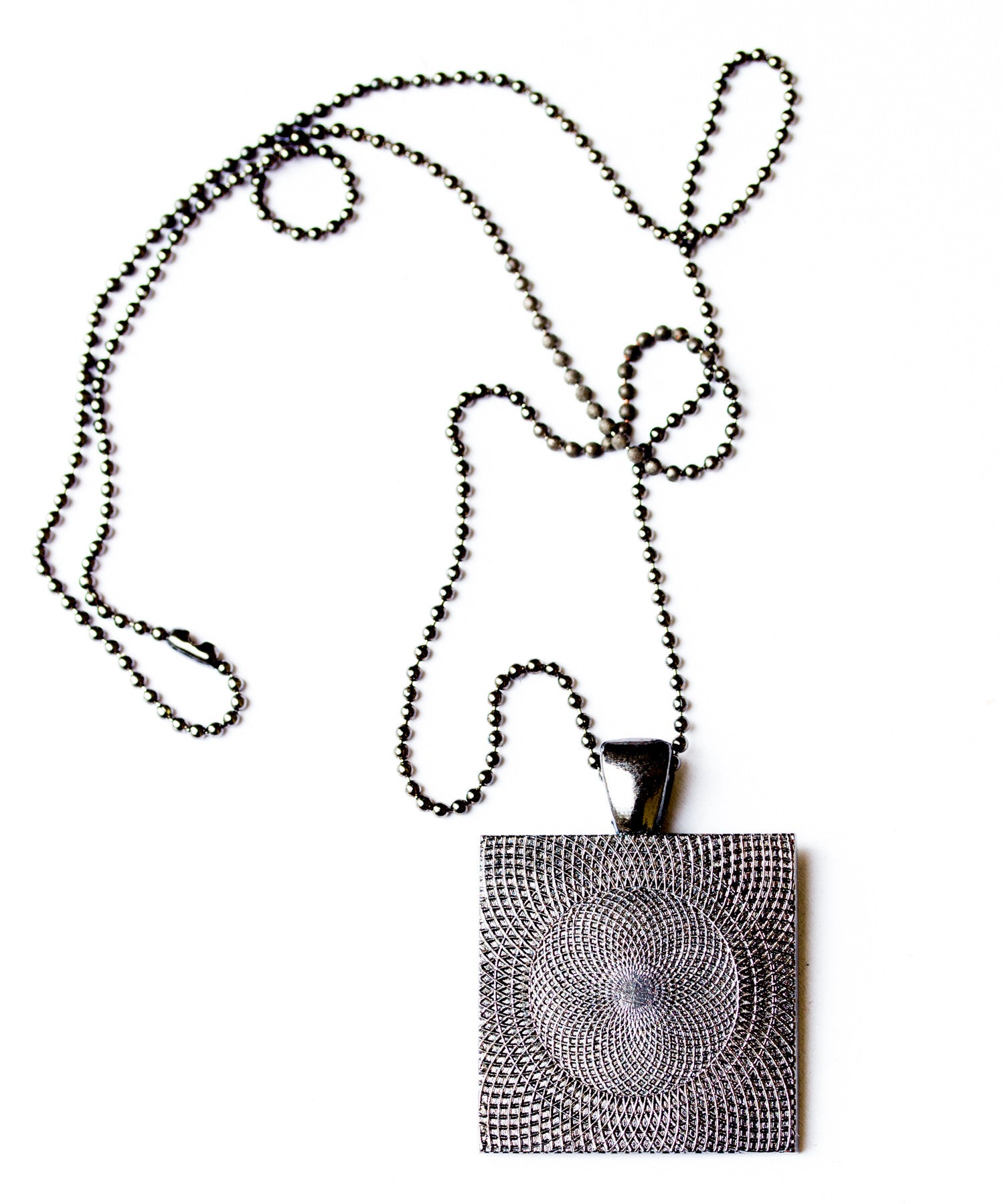 Square Circuit board Necklace