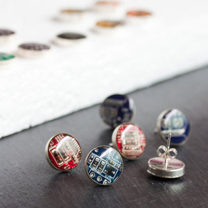 Your favorite Circuit Board studs - now in Sterling Silver!