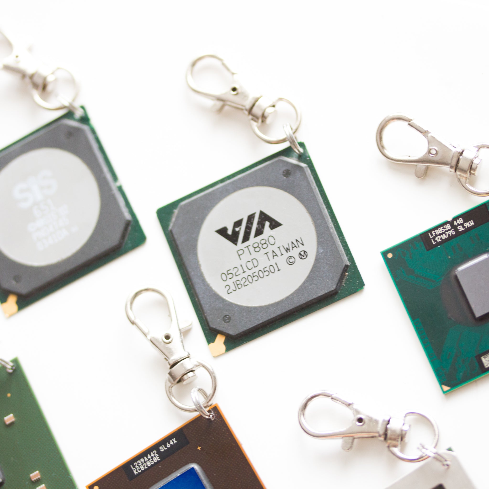 Chipset keychain, recycled computer keychain, graphic processor, GPU