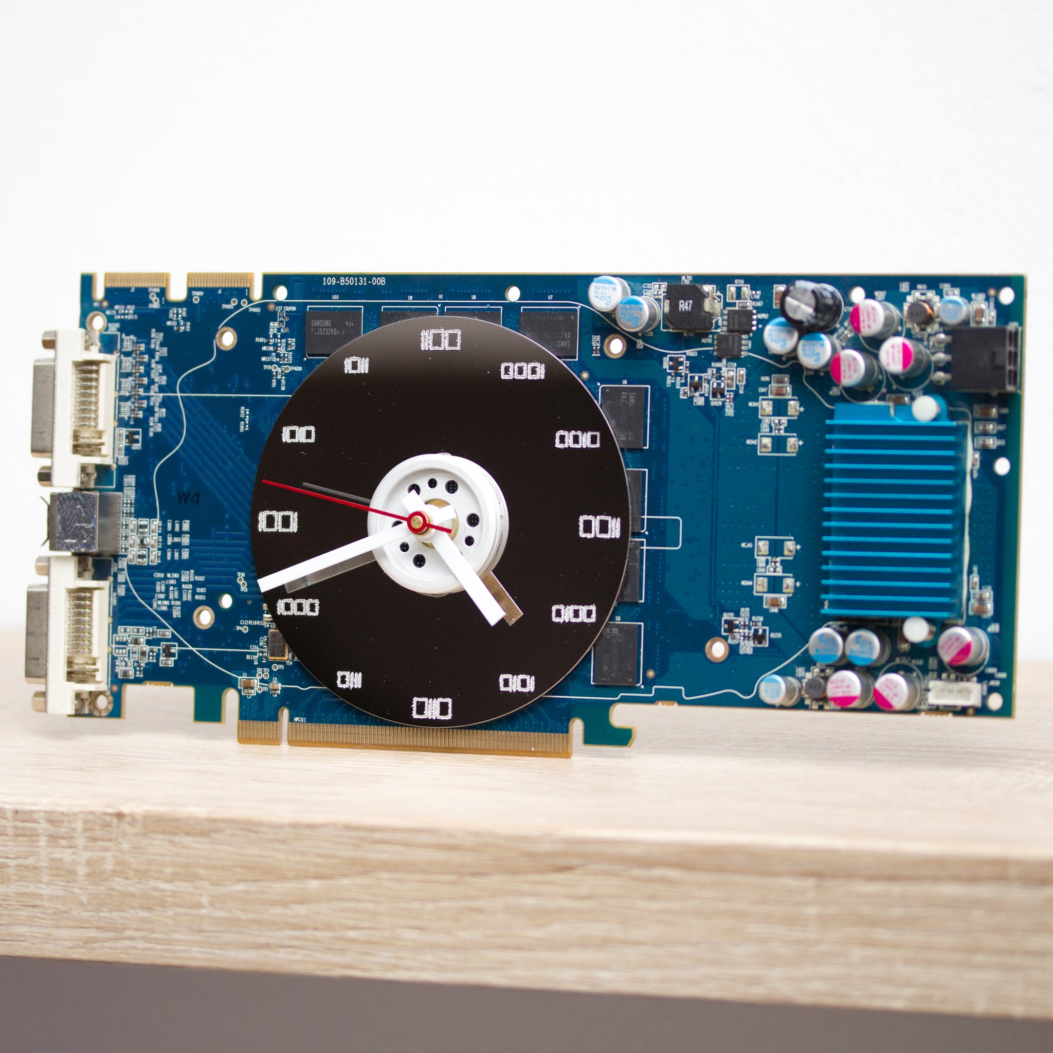 Desk clock - unique office clock, Recycled graphics card