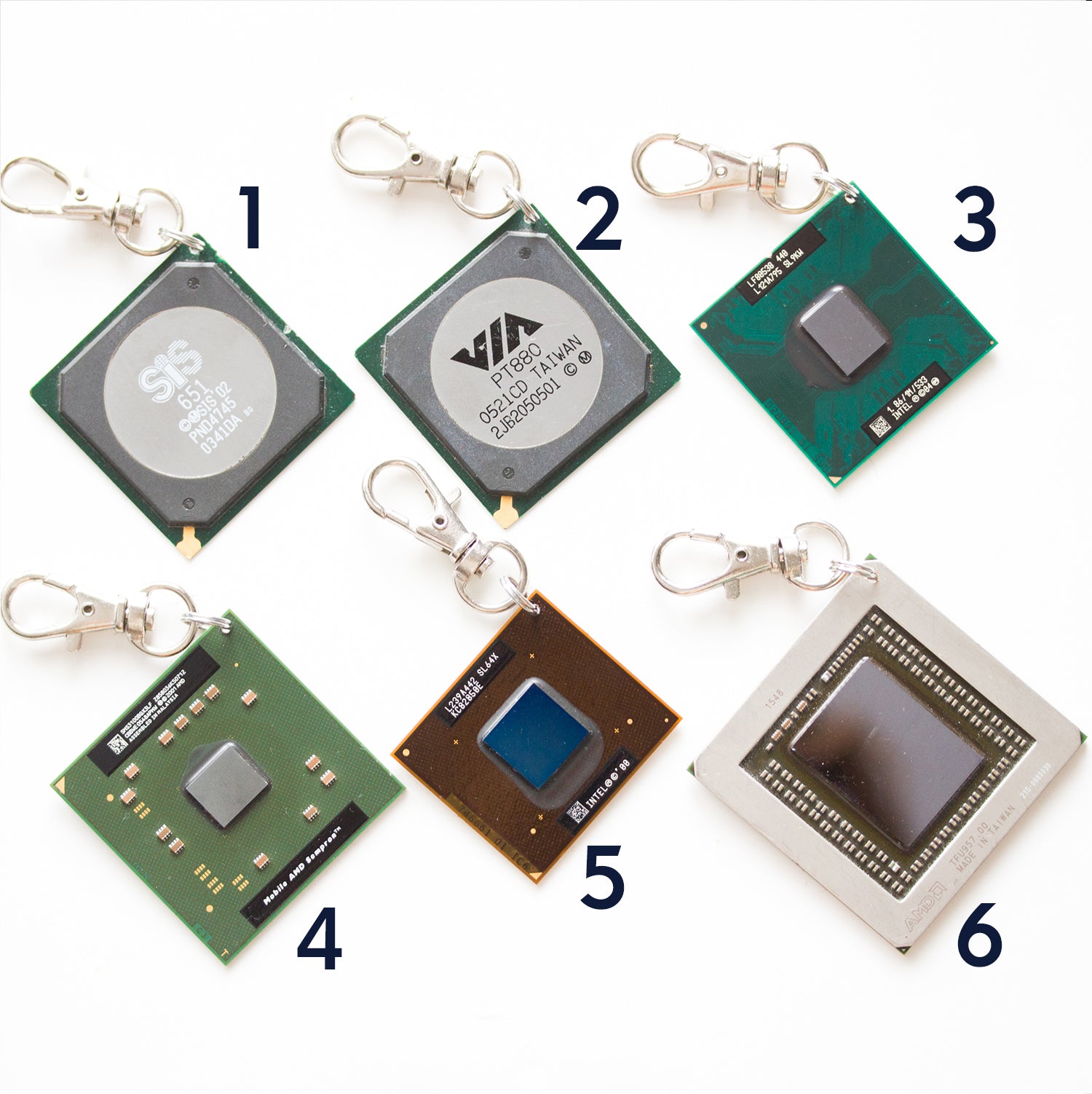Chipset keychain, recycled computer keychain, graphic processor, GPU ...