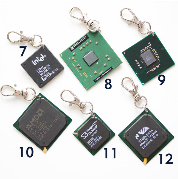 Chipset keychain, recycled computer keychain, graphic processor, GPU ...