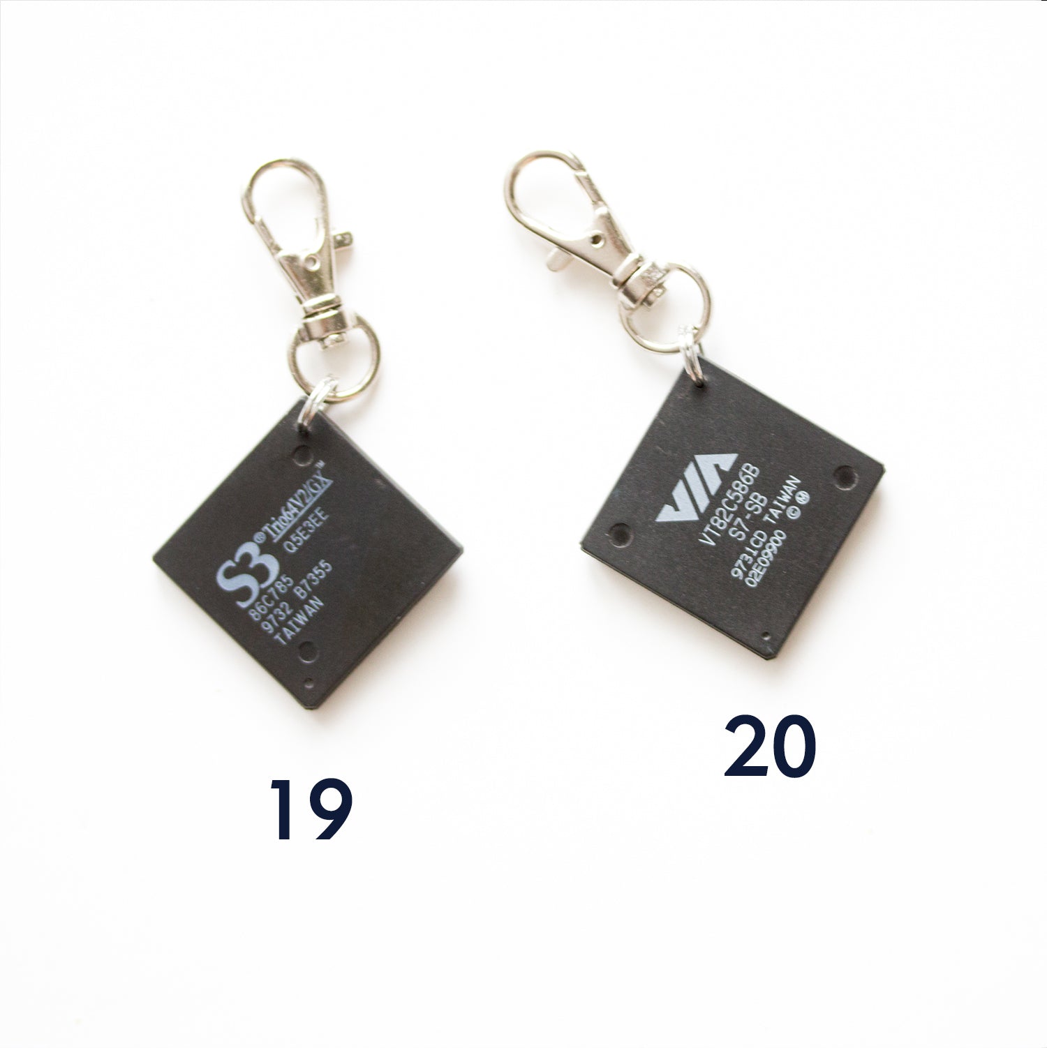 Chipset keychain, recycled computer keychain, graphic processor, GPU ...